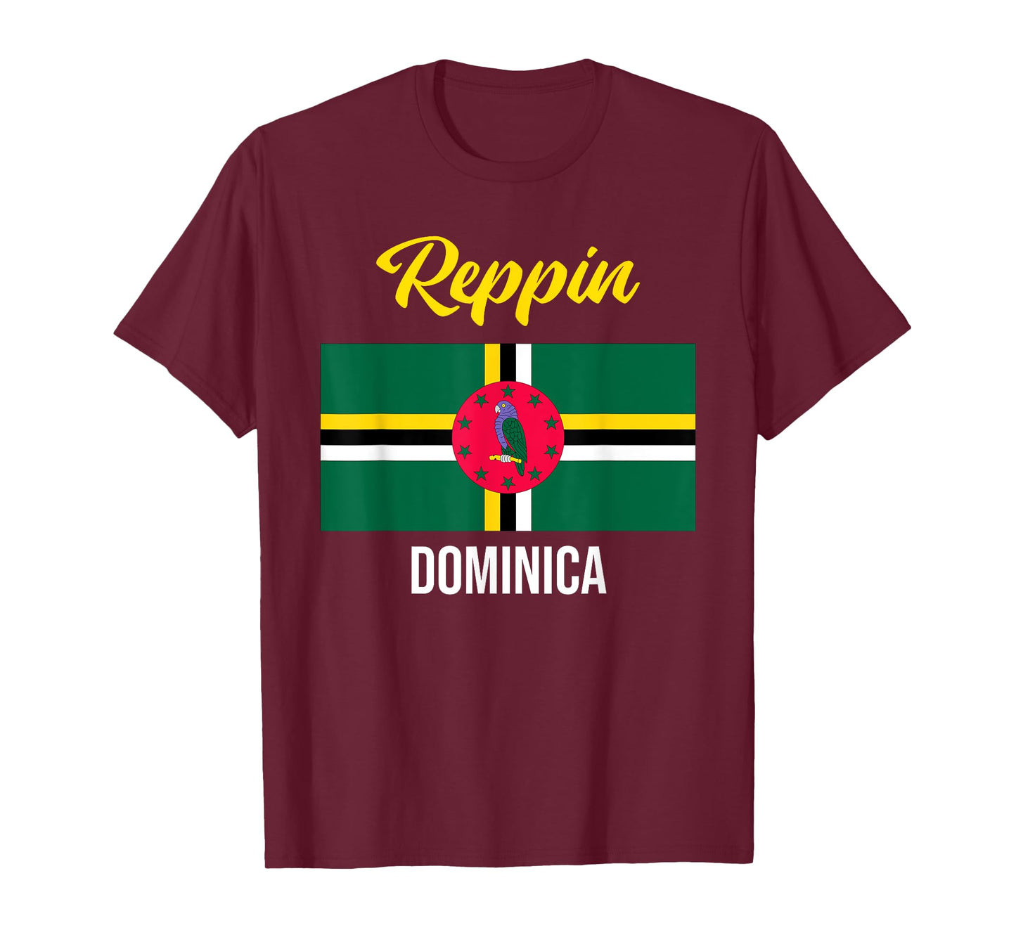 Dominica Flag Reppin West Indies Vacation T Shirt T-Shirt