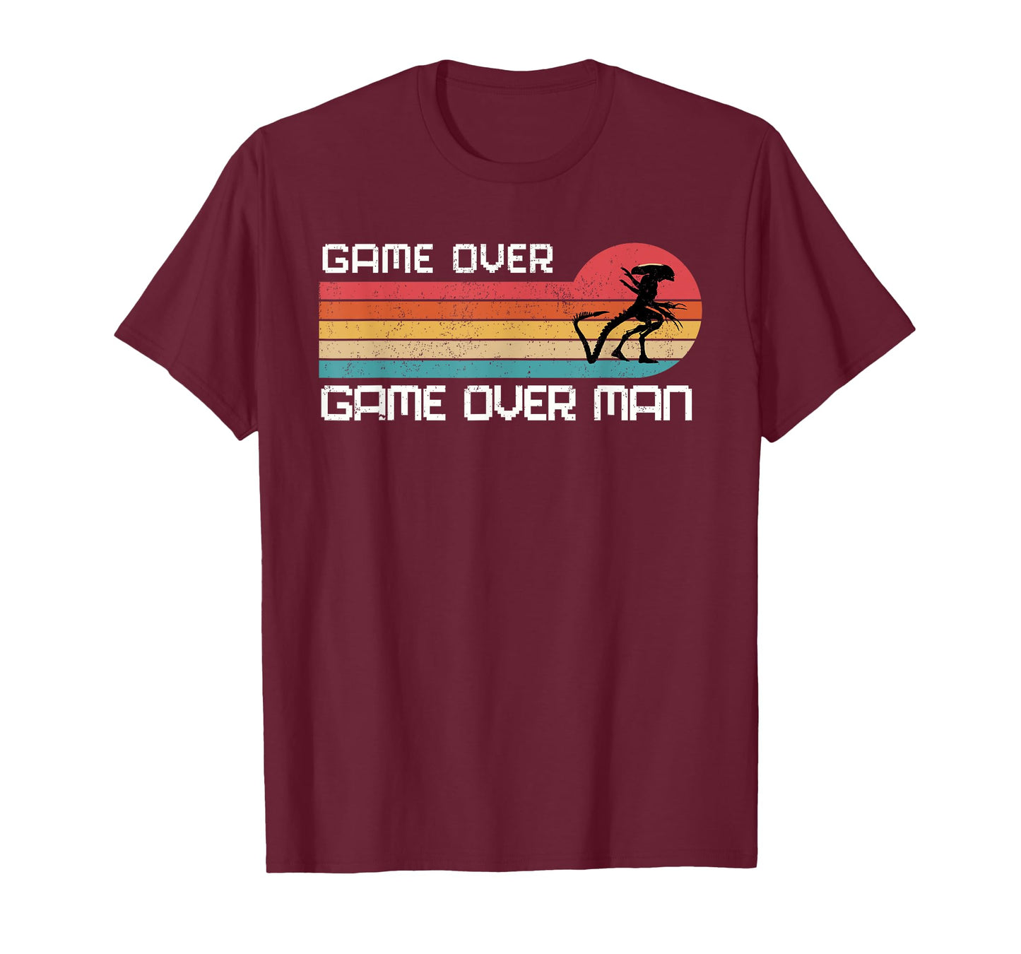 Novawarez Alien Game Over Man Unisex-Adults T-Shirt Black Small Alien-Themed Halloween T-Shirt