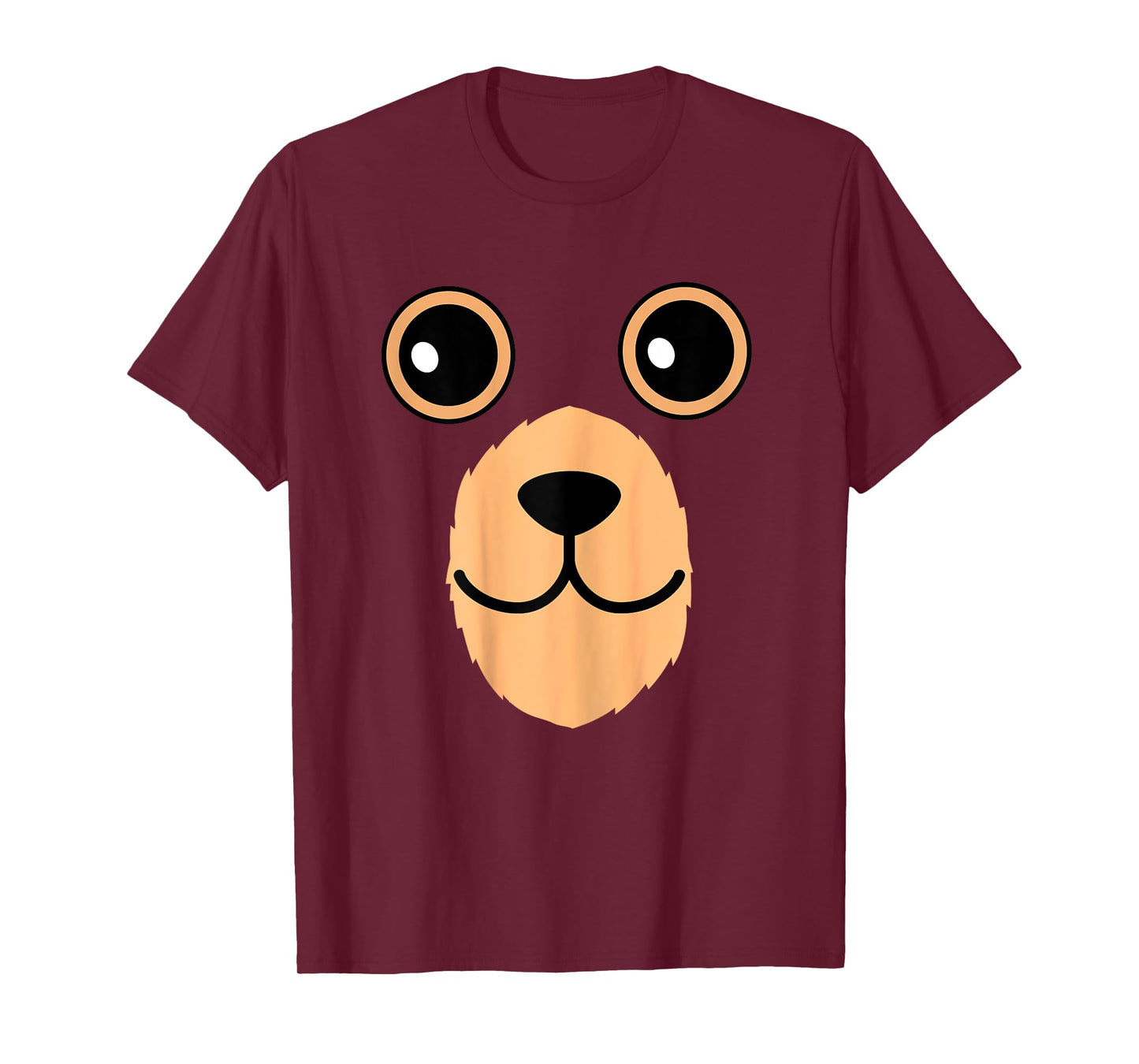 Bear Face Halloween Costume Brown Bear Animal Kids T-Shirt