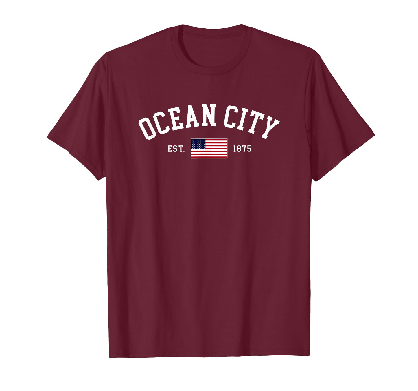 Ocean City Maryland July 4th Souvenir US Flag Retro Preppy T-Shirt