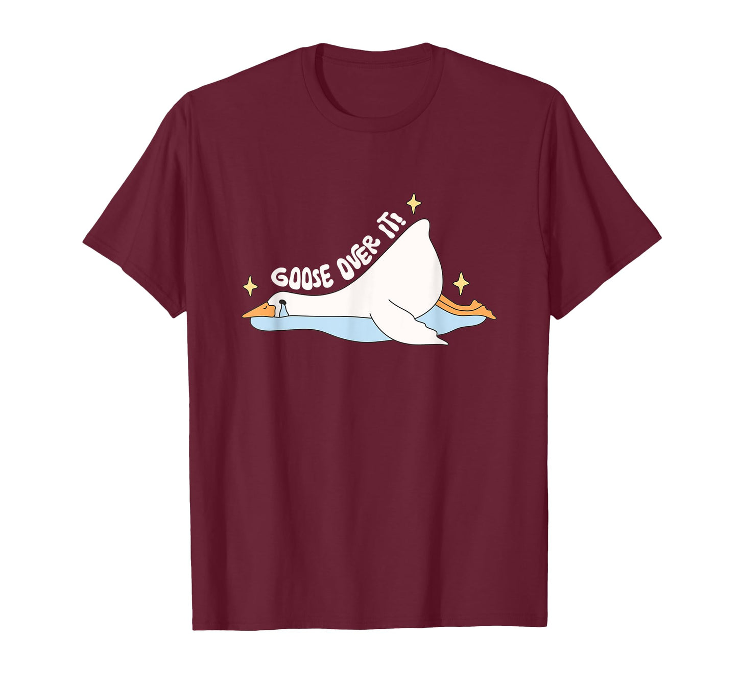 Funny Lazy Goose Over It Shirt Cute Crying Bird Humor Animal T-Shirt