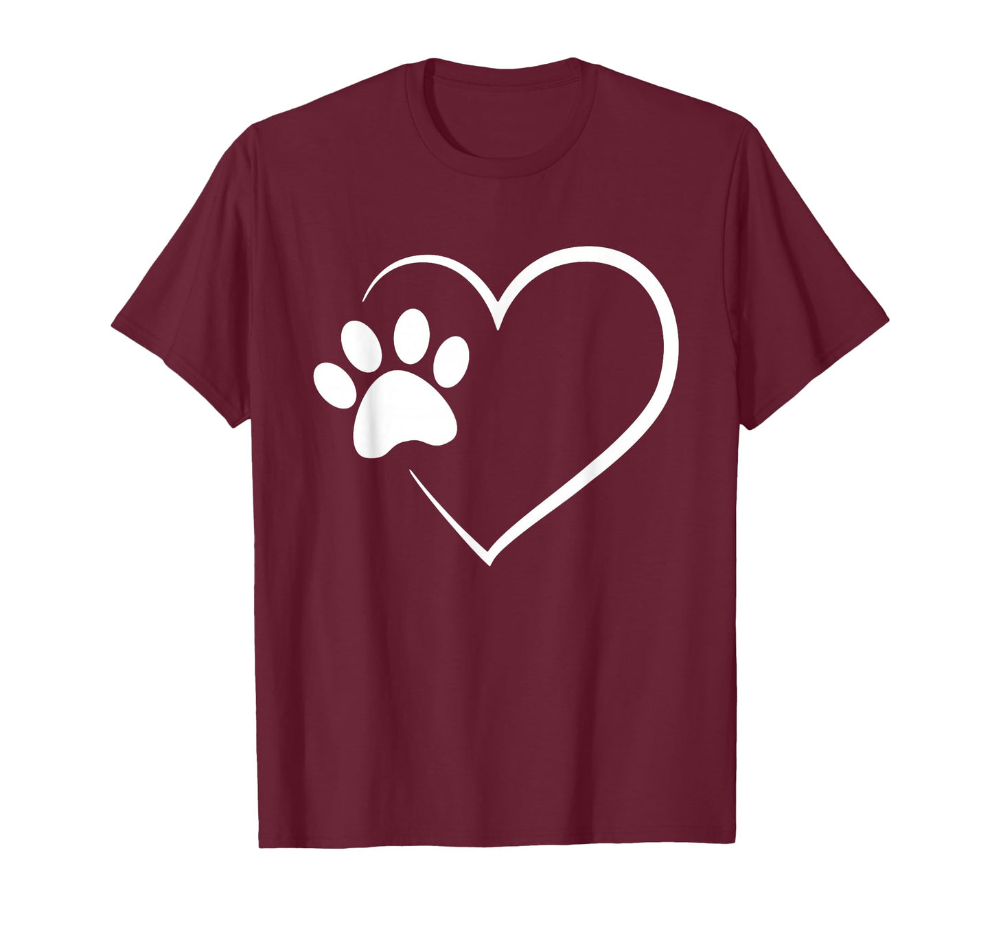 Dog Paw Heart - Dog Lover Gift for Dog Moms T-Shirt