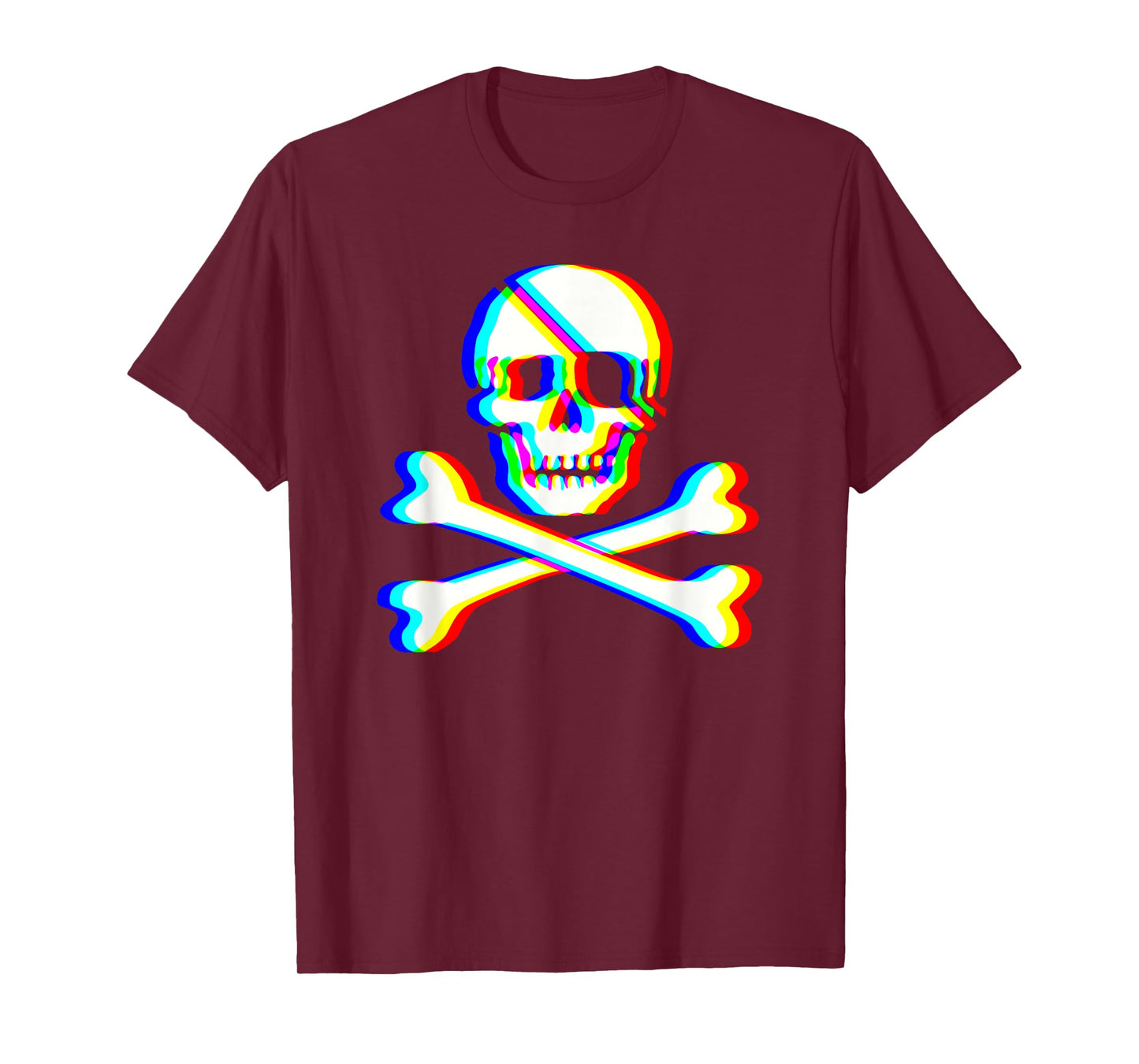 Jolly Roger Trippy Crossbones Skull Halloween Rave EDM Party T-Shirt