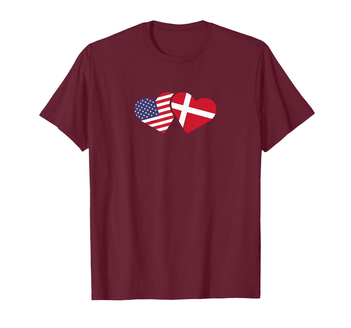 Denmark USA Flag T Shirt Heart Danish American Love T-Shirt