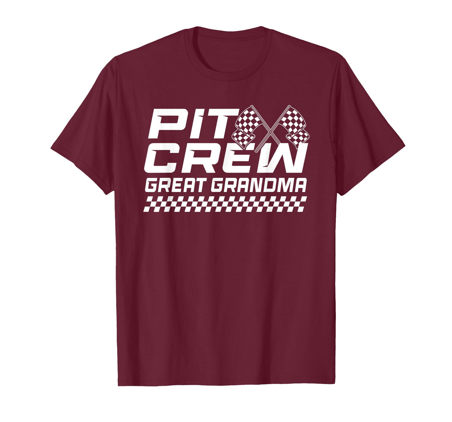 Pit Crew Great Grandma Race Car Birthday Family Racing Flag T-Shirt