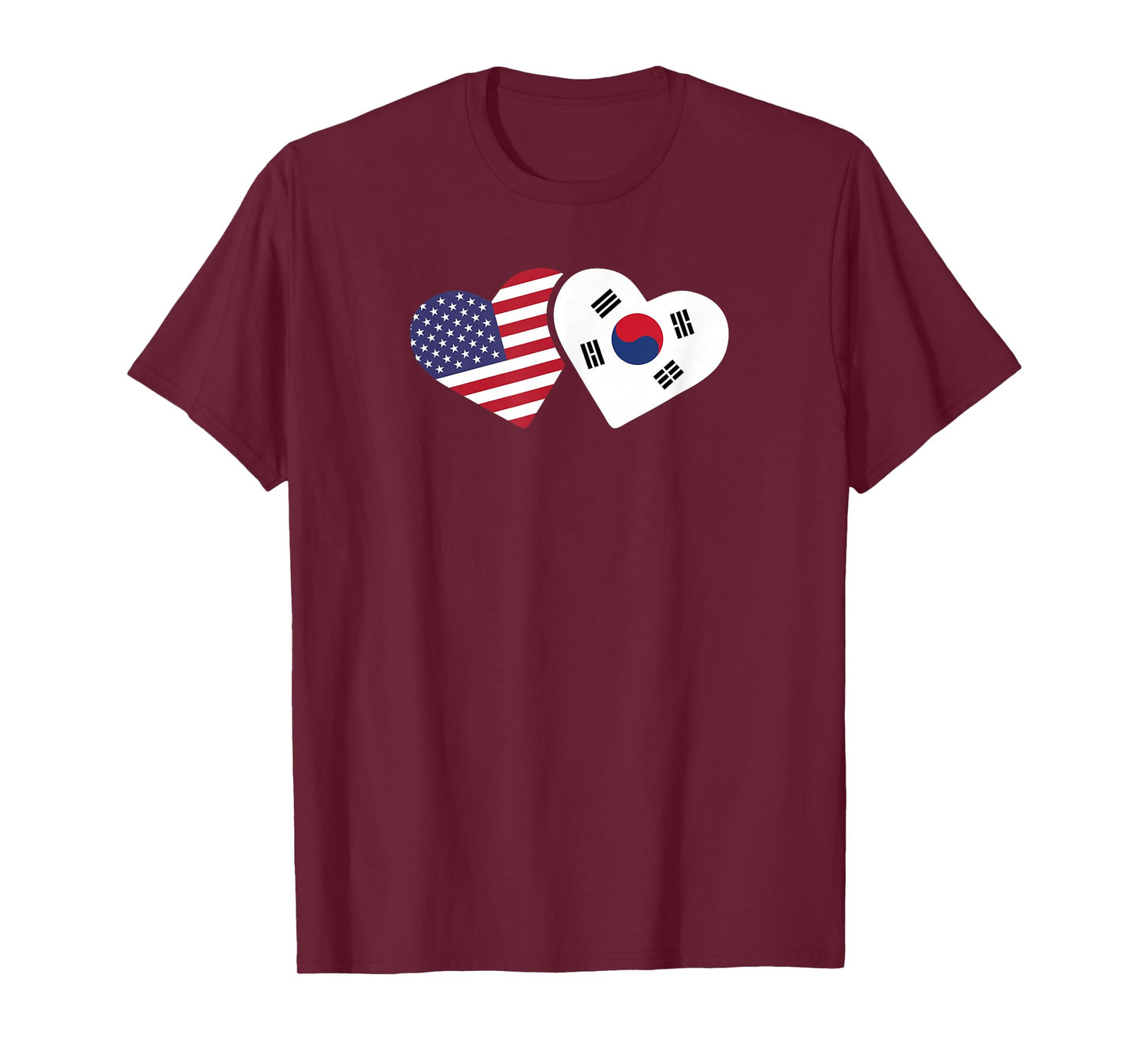 South Korea USA Flag Shirt Heart Korean American Love Gift T-Shirt