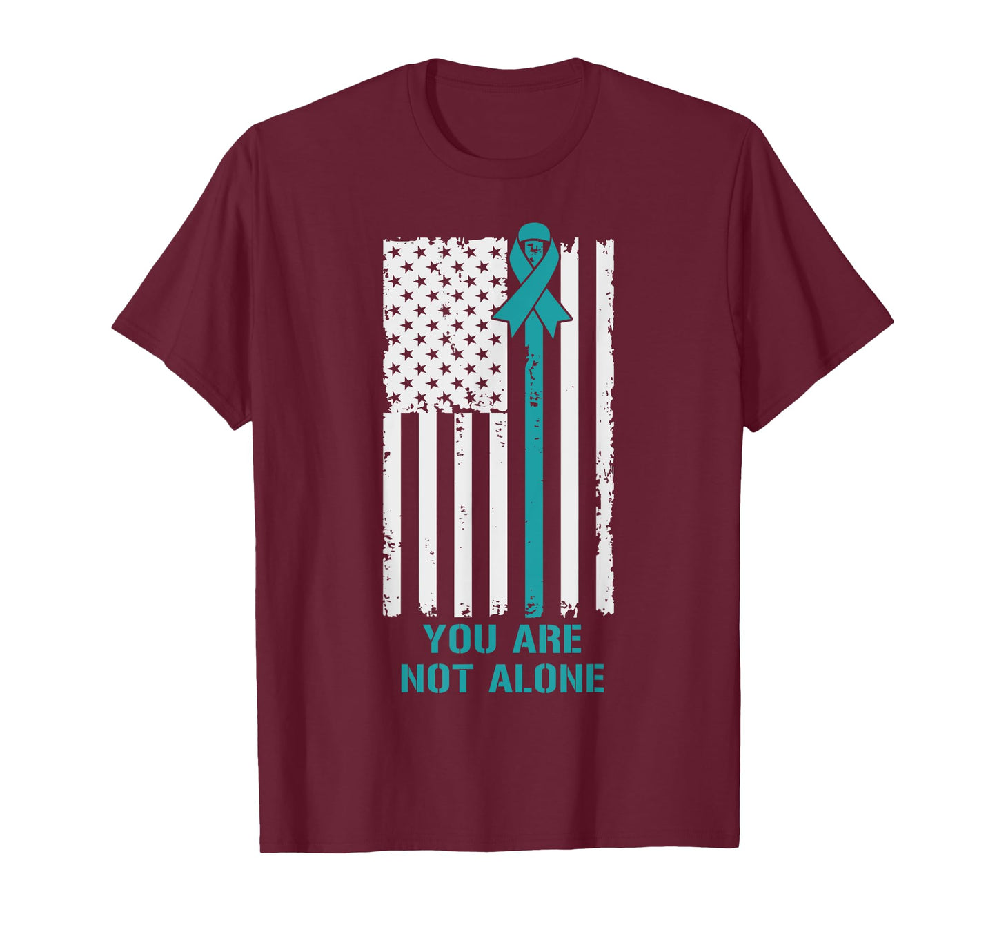 USA Flag You Are Not Alone PTSD Awareness T-Shirt