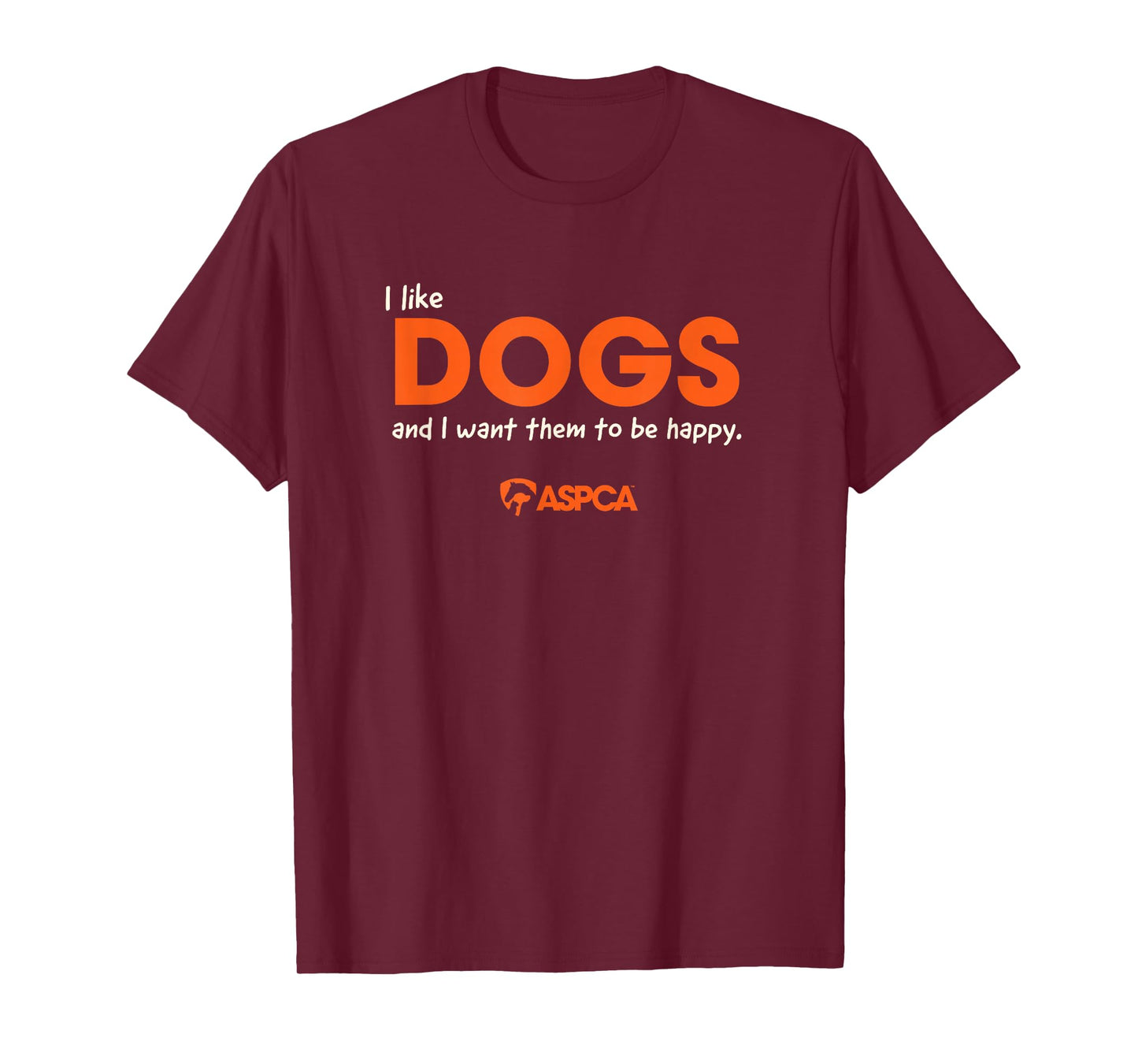ASPCA I Like Dogs Unisex Adults Black Cotton 100% Classic Fit Crew Neck Short Sleeve T-Shirt