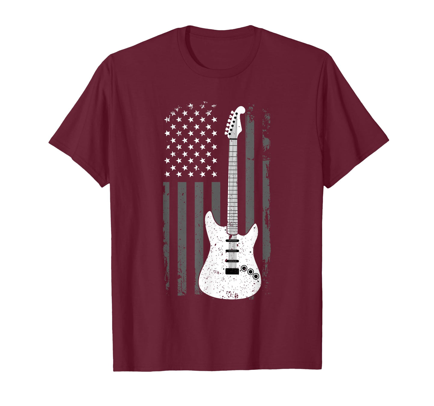 Guitar American US Flag Music Player Electric Guitarist Gift T-Shirt