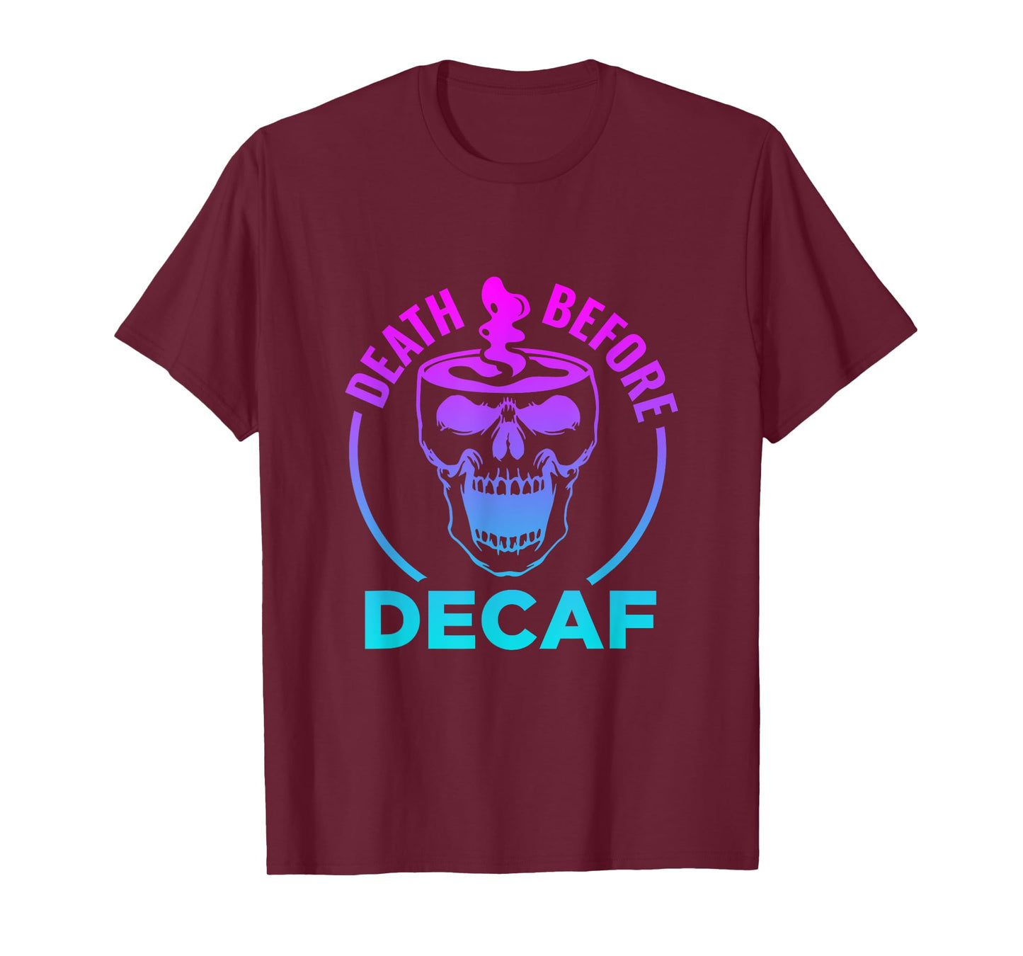 Funny Death Before Decaf Coffee Halloween Tee T-Shirt