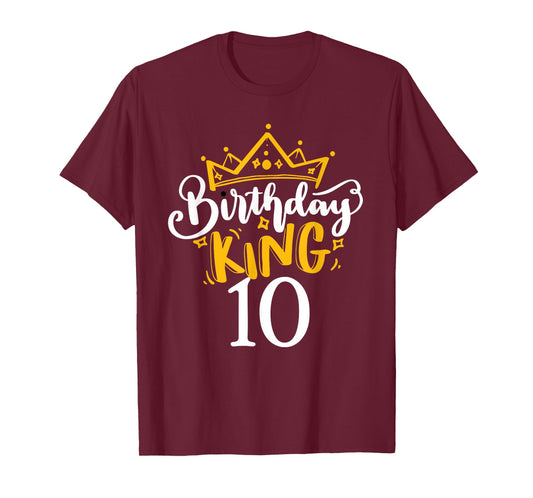 10th Birthday King 10 Years Old Party Ideas For Boys T-Shirt