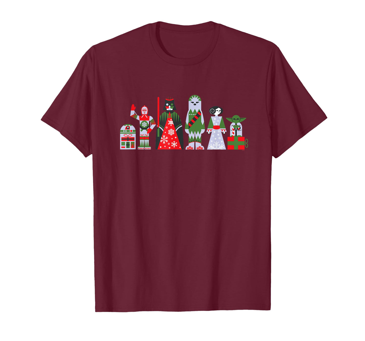 Star Wars Holiday Galactically Festive Christmas Pattern T-Shirt
