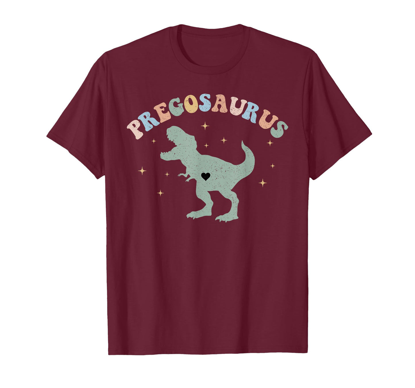 Retro Pregosaurus Pregnant Dinosaur Pregnancy Announcement T-Shirt