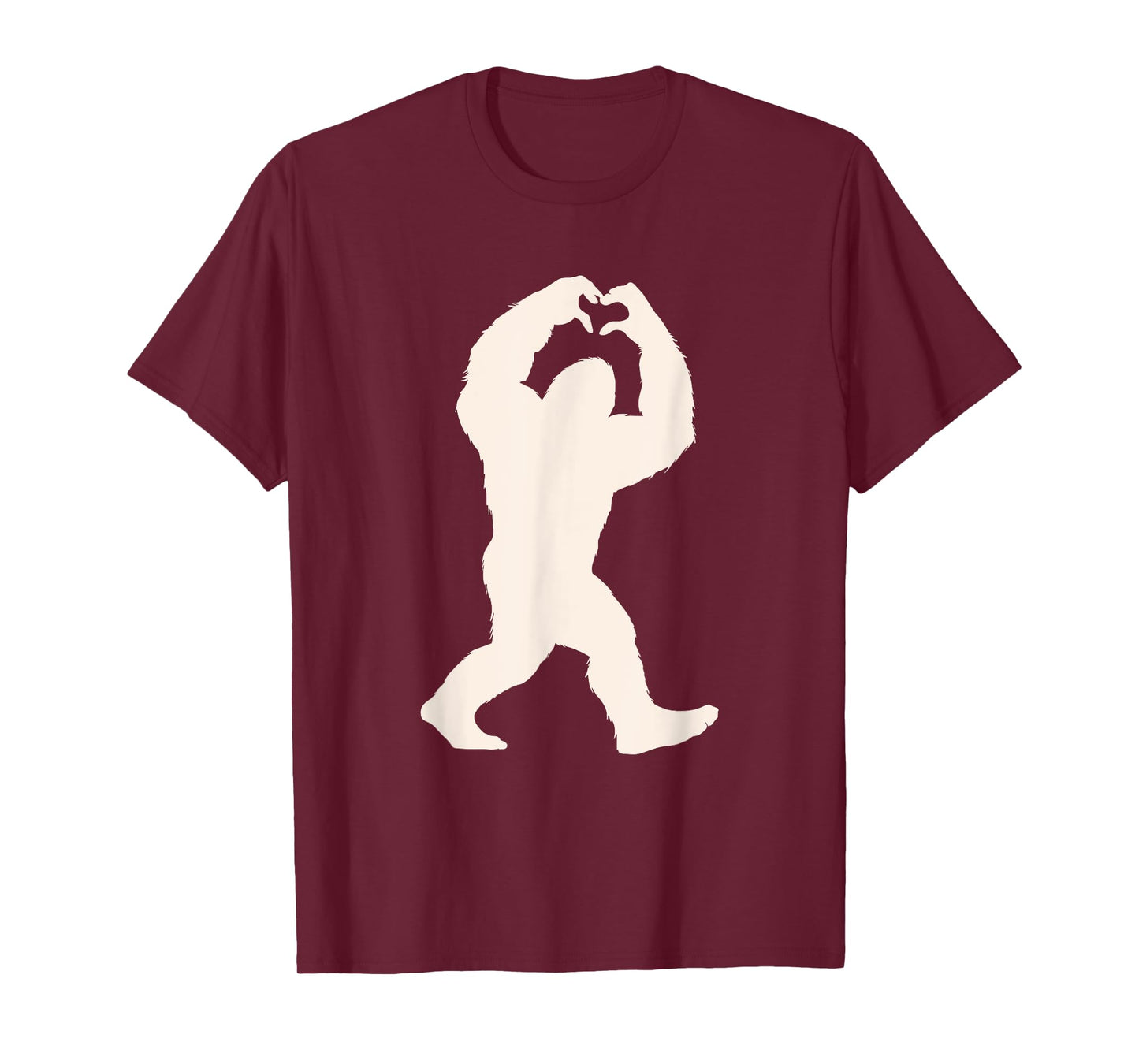 Funny Bigfoot Heart Women Men Kids Bigfoot Love with Heart T-Shirt