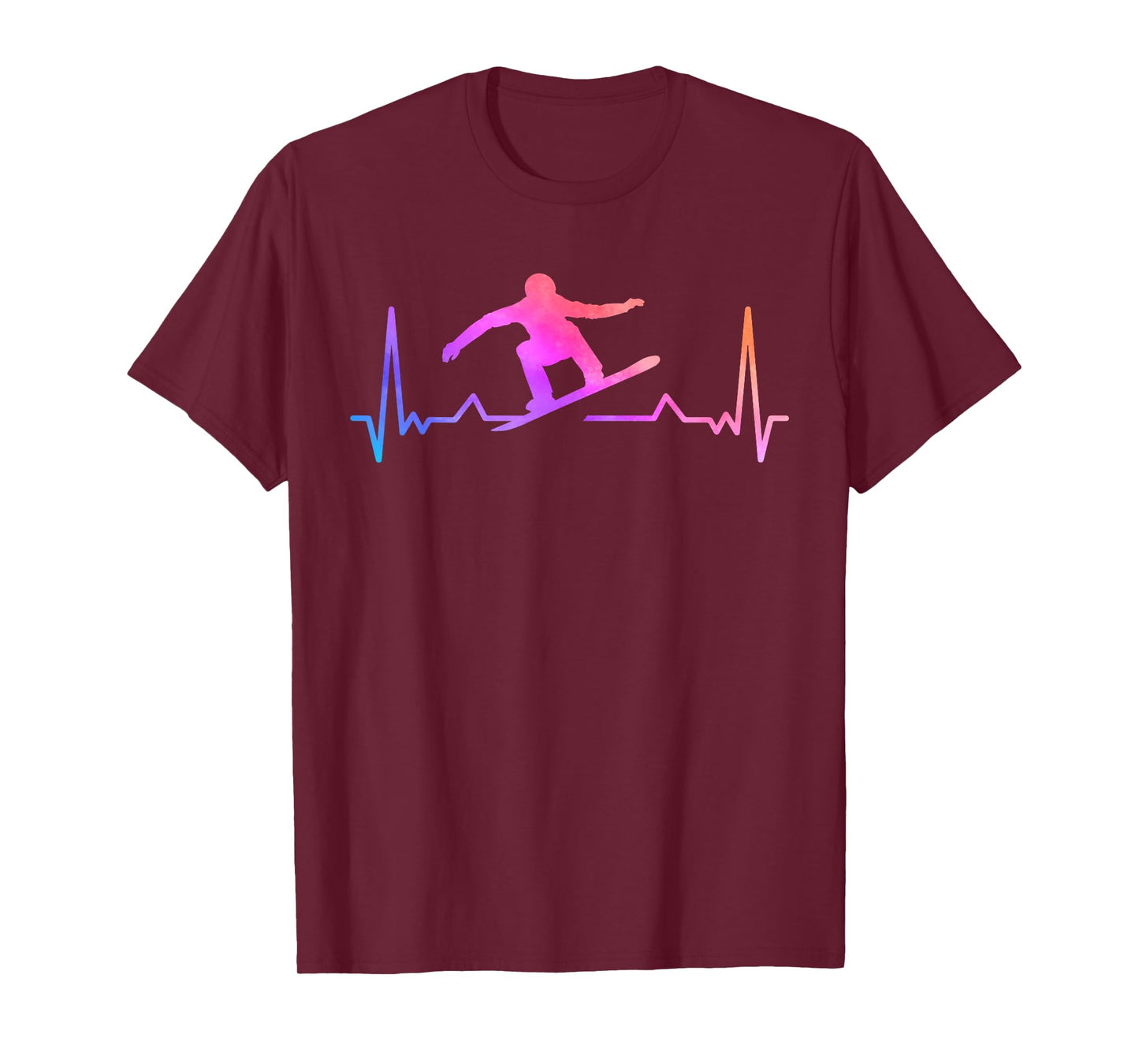 Snowboard Heartbeat 80s 90s Retro Winter Snowboarding Gift T-Shirt