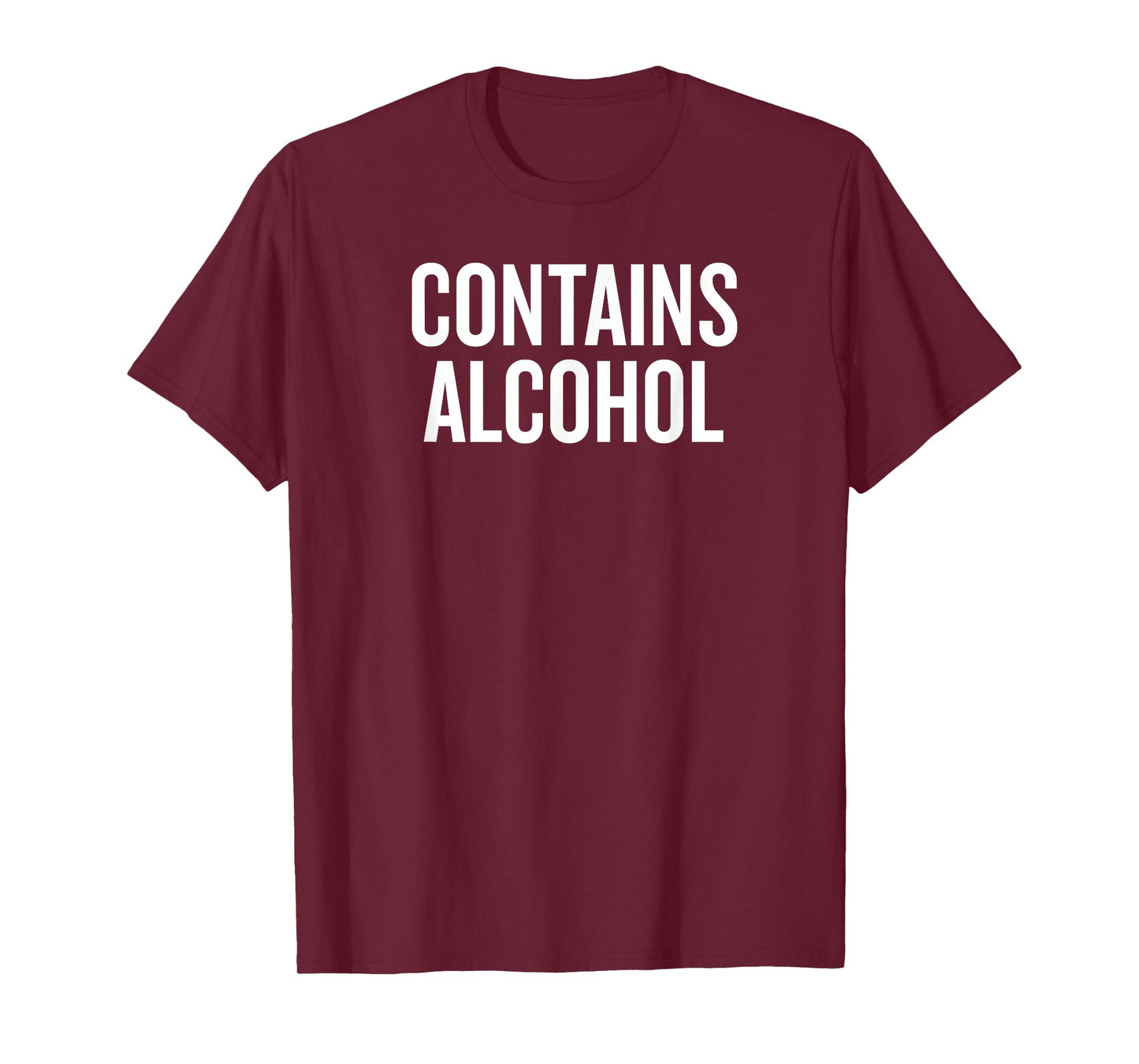 Contains Alcohol Tshirt Funny Drinking Tee T-Shirt
