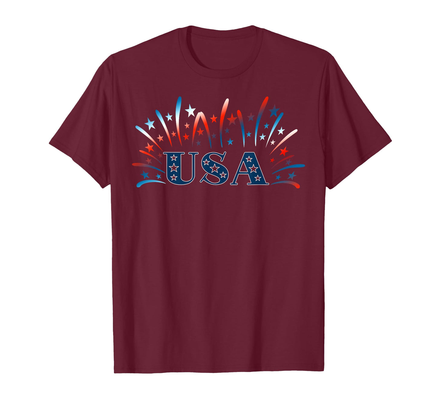 Beautiful Fireworks Patriotic July 4th USA T-Shirt