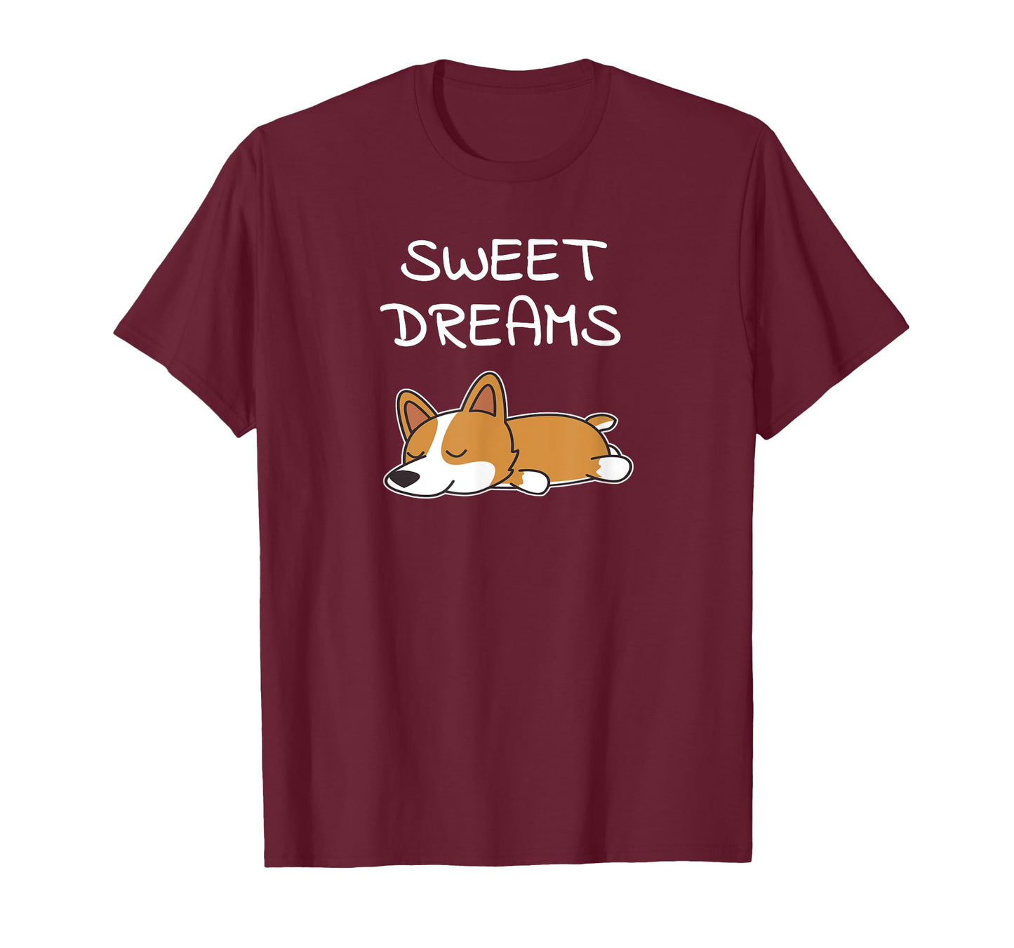 Sweet Dreams Sleeping Corgi Dog Quote Pajamas for Bedtime T-Shirt