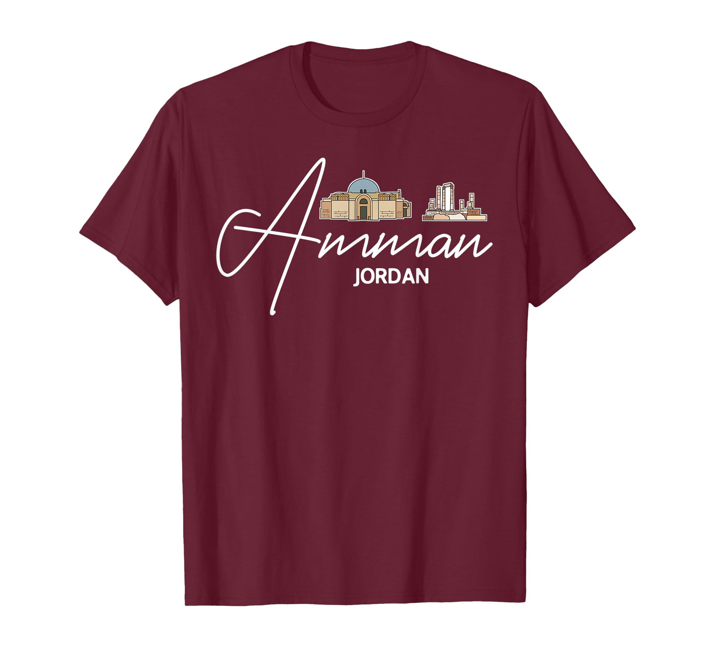Amman Jordan City Skyline Map Travel T-Shirt