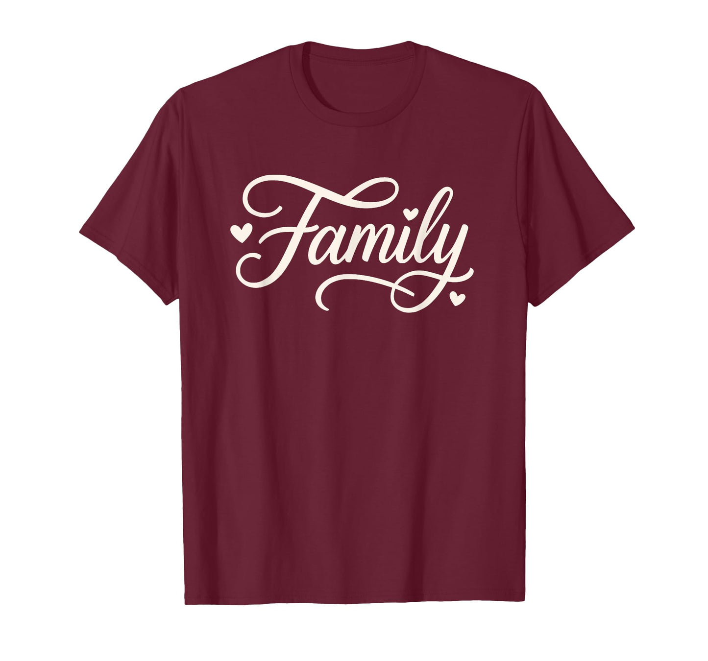 Family Love Heart Cute Script Calligraphy T-Shirt