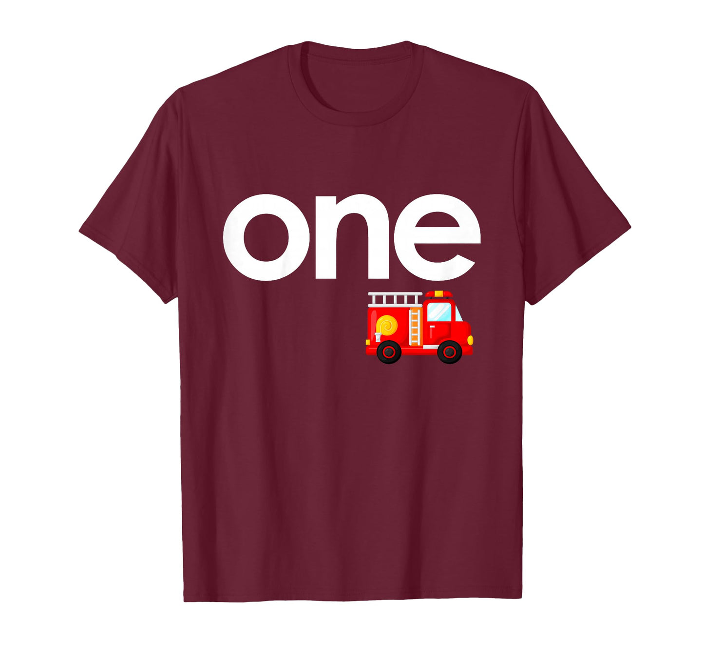 Fire Truck 1st Birthday Boy Toddler 1 Year Old Firefighter T-Shirt