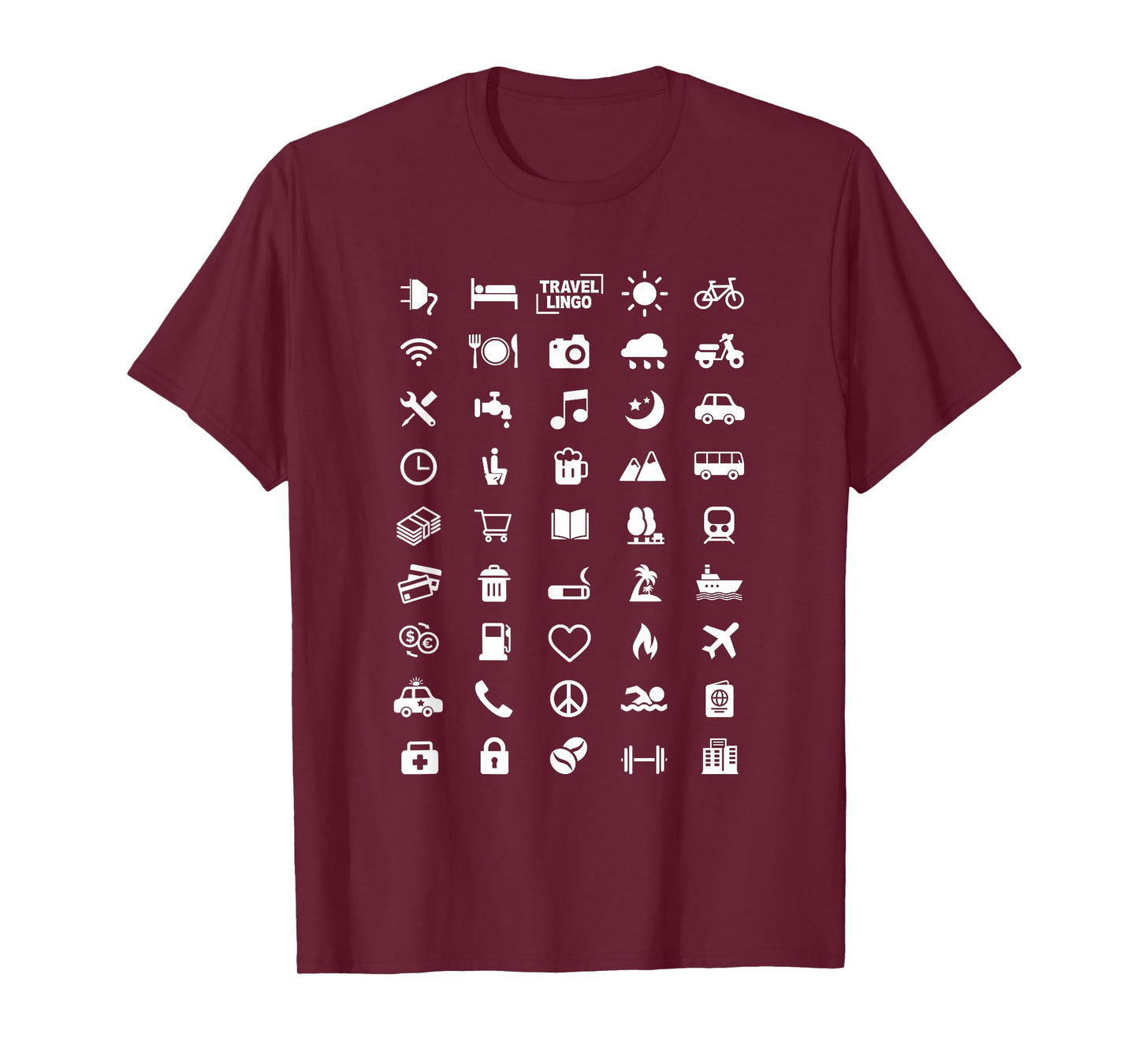 Travel Icon Language - Speak with Icons! Funny Backpacker T-Shirt