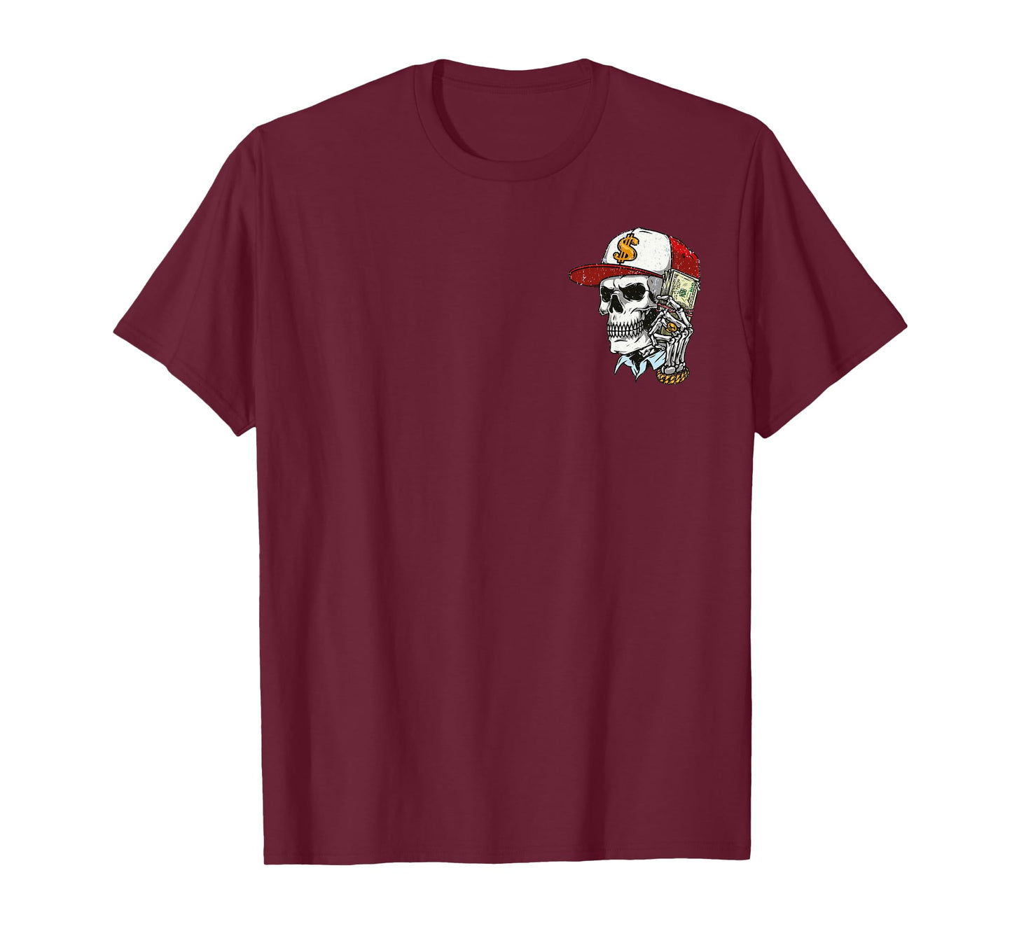 Always Tired Never Broke Money Skull Cap 2 Sides T-Shirt