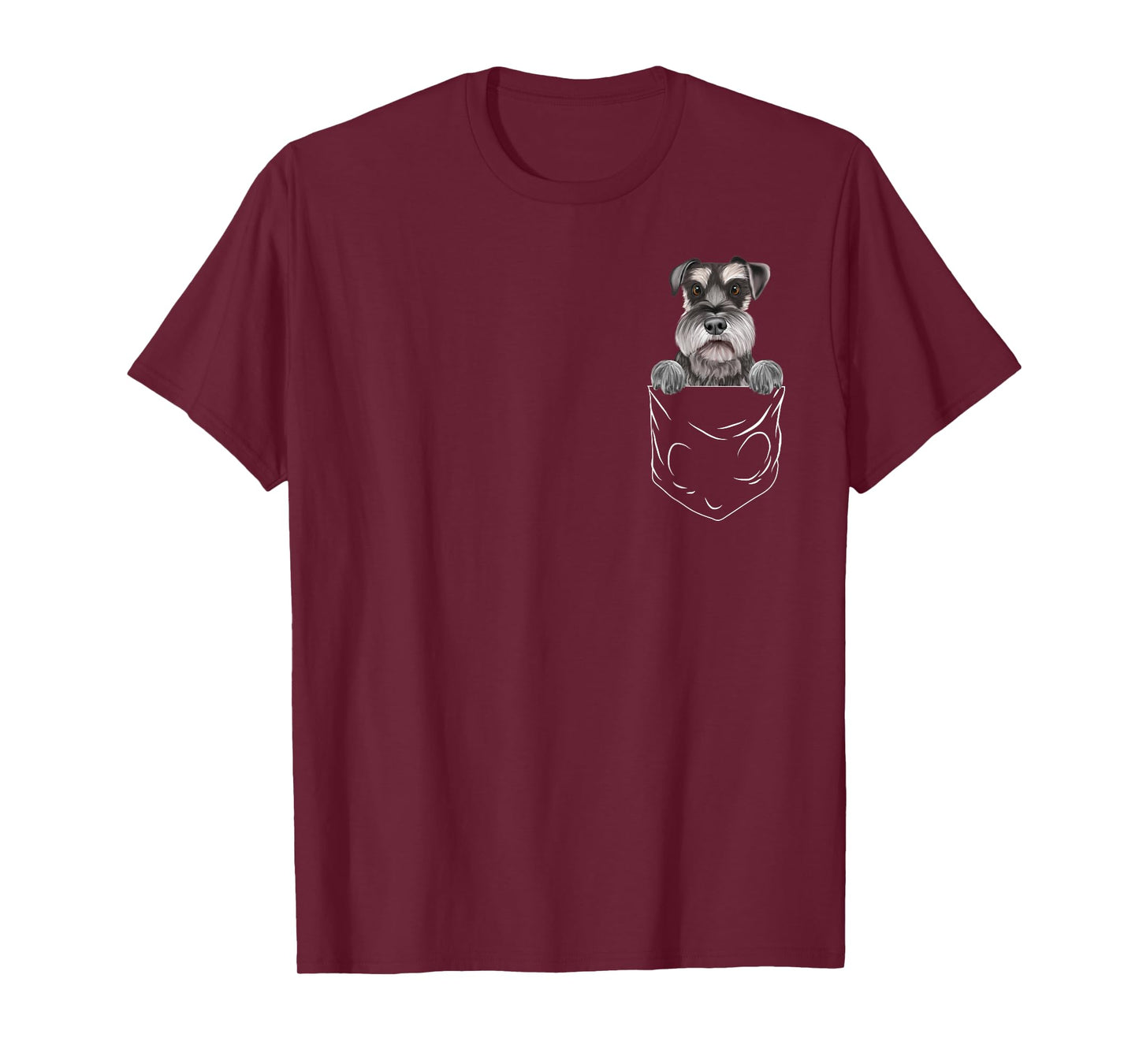 Dog In Pocket Miniature Schnauzer Funny Dog Lover T-Shirt