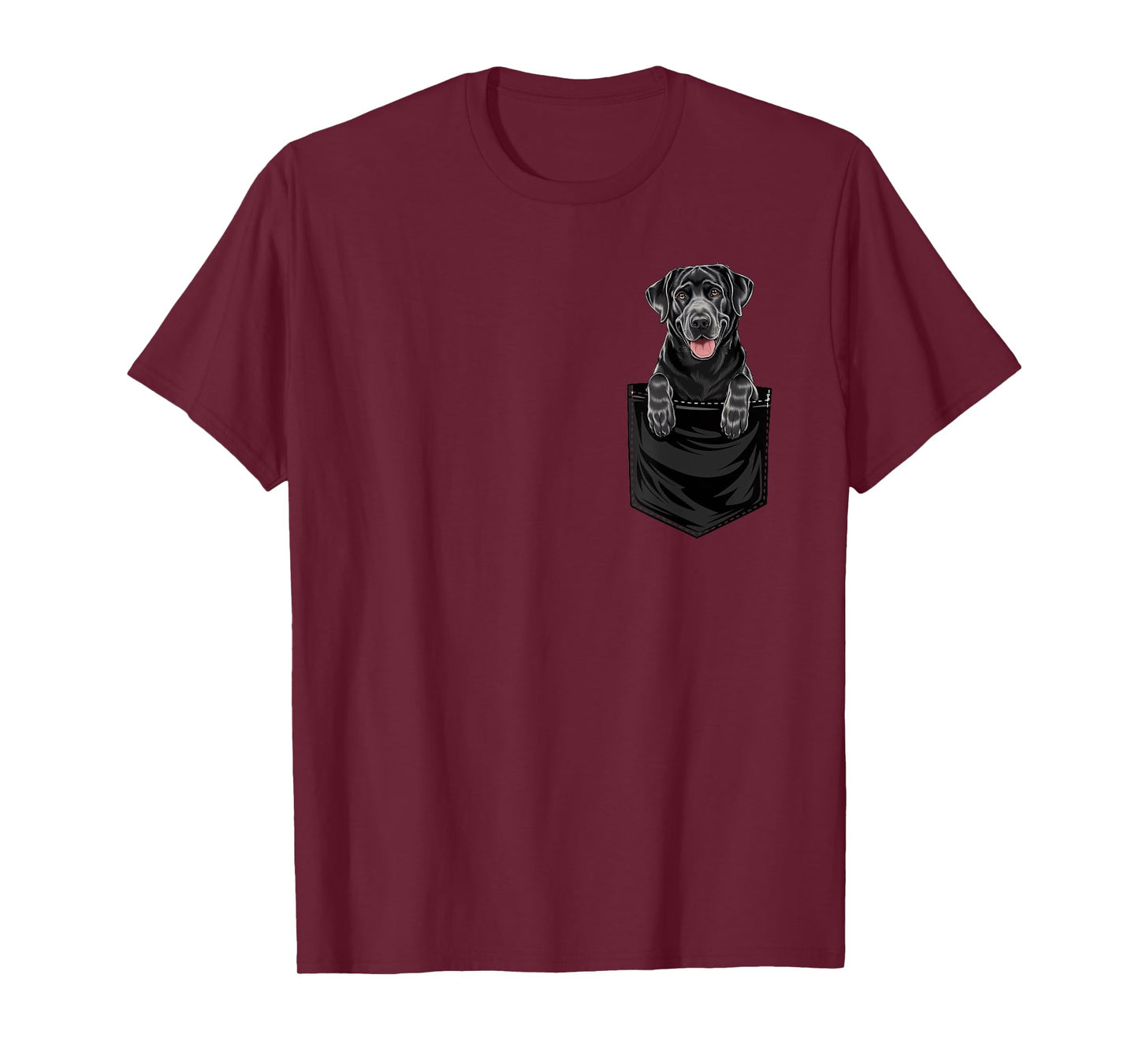 Funny Black Labrador In Pocket Dog Mom Dad T-Shirt