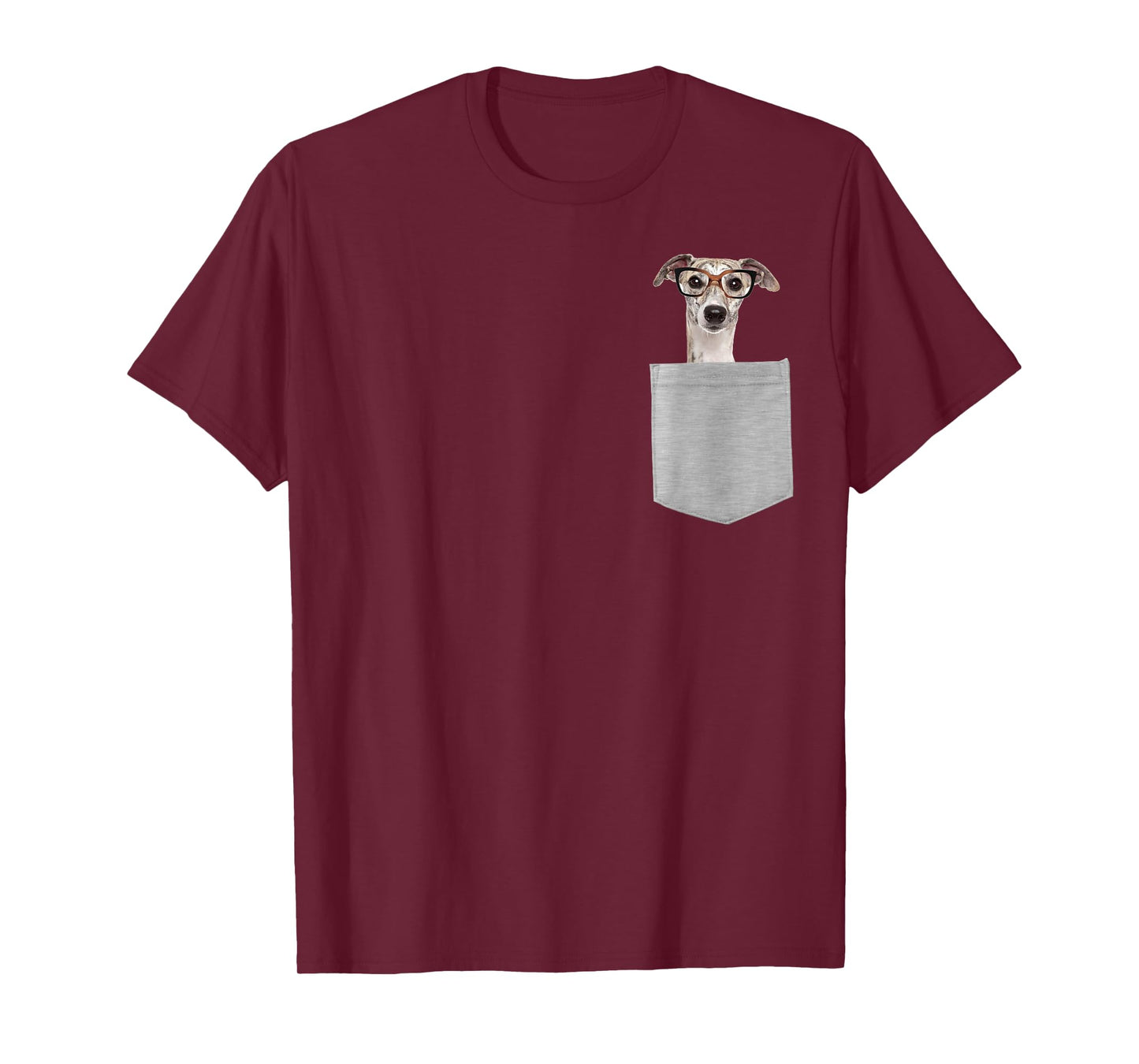 Dog in Your Pocket Greyhound with Glasses on T-Shirt for Men Women Girls Kids