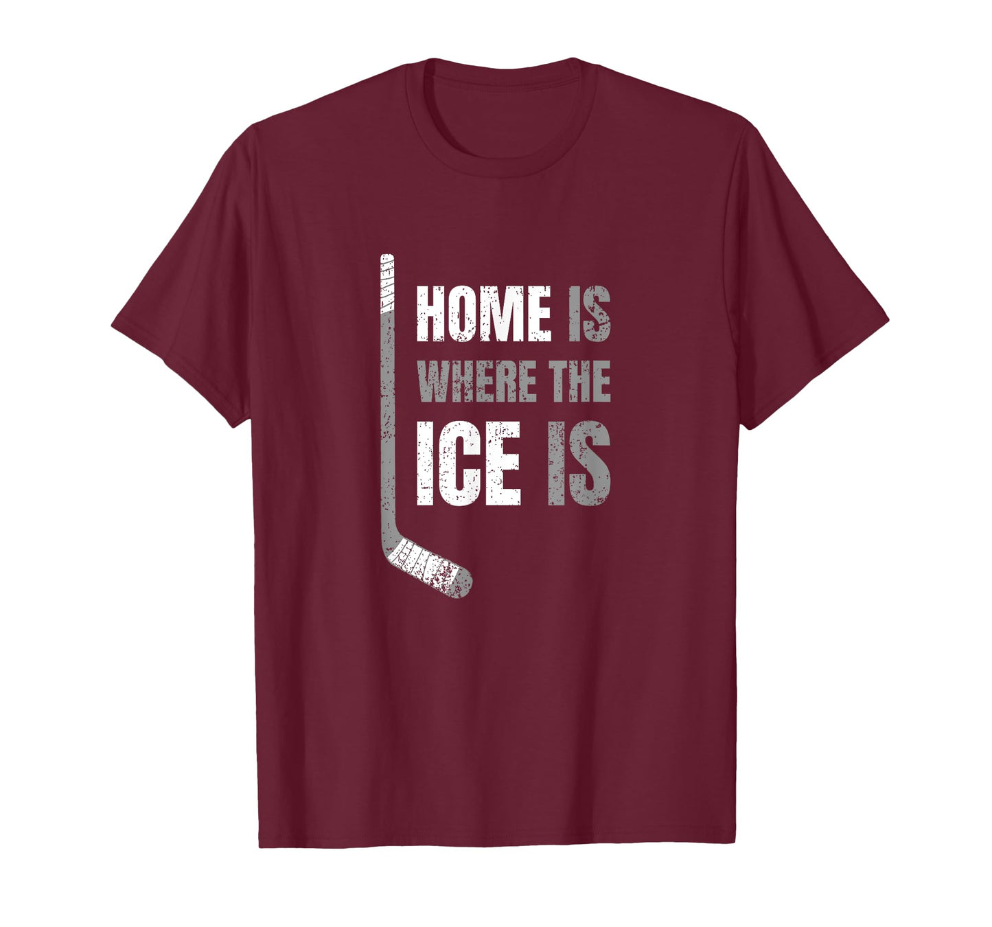 Hockey - Home Is Where The Ice Is - Retro-Style Hockey T-Shirt
