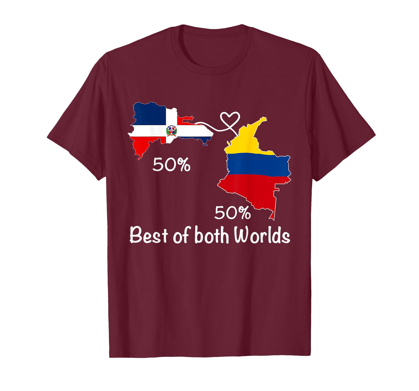 Half Colombian Half Dominican Flag Map Colombia RD Dominican T-Shirt