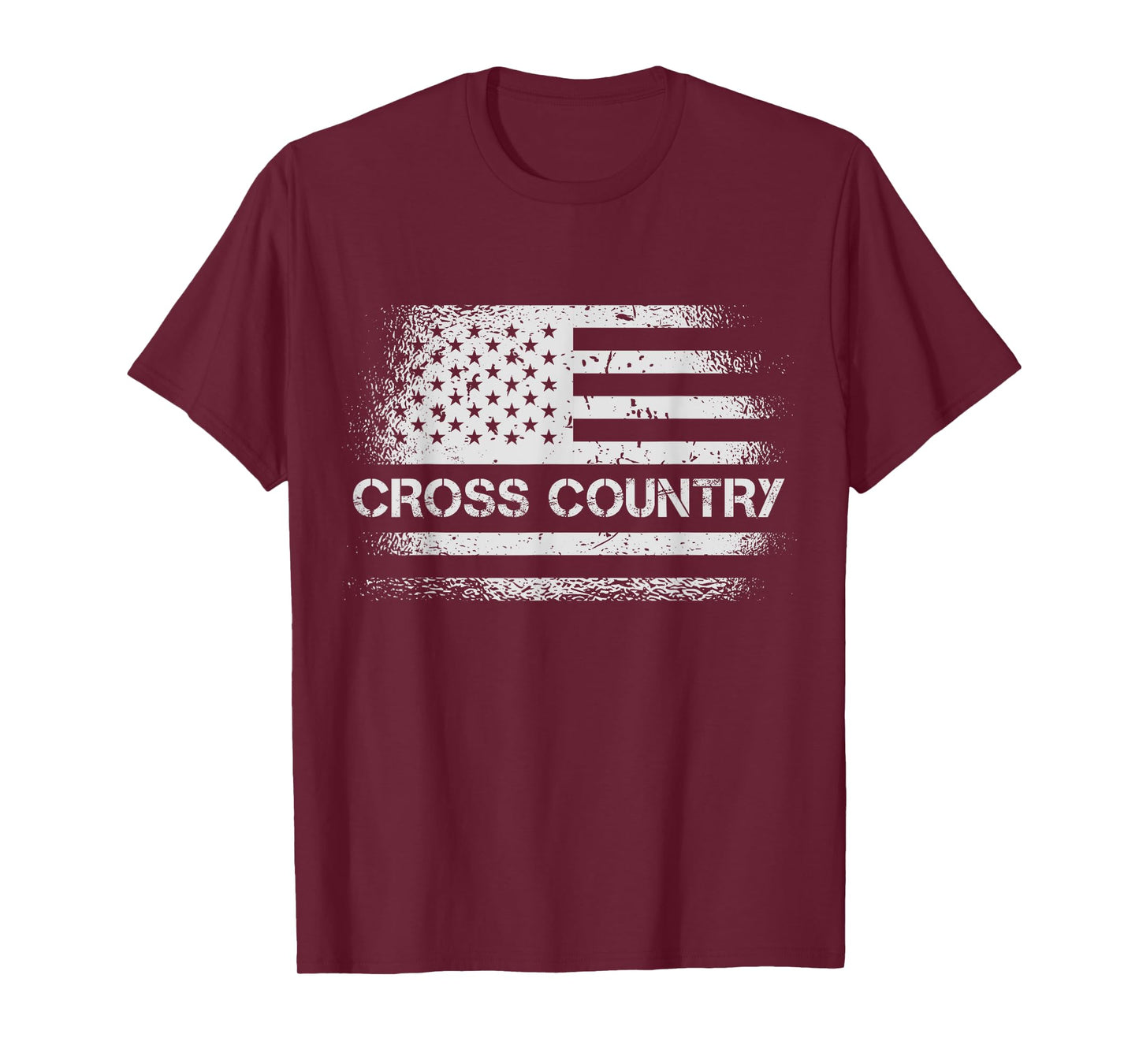 USA Flag Cross Country - American US Cross Country Running Women Girls Kids Men T-Shirt