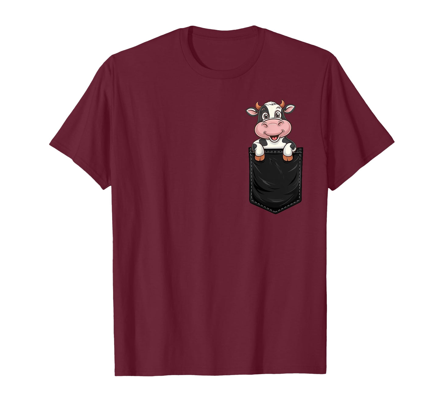 Funny Cow In Pocket Animal Cute Women Men T-Shirt