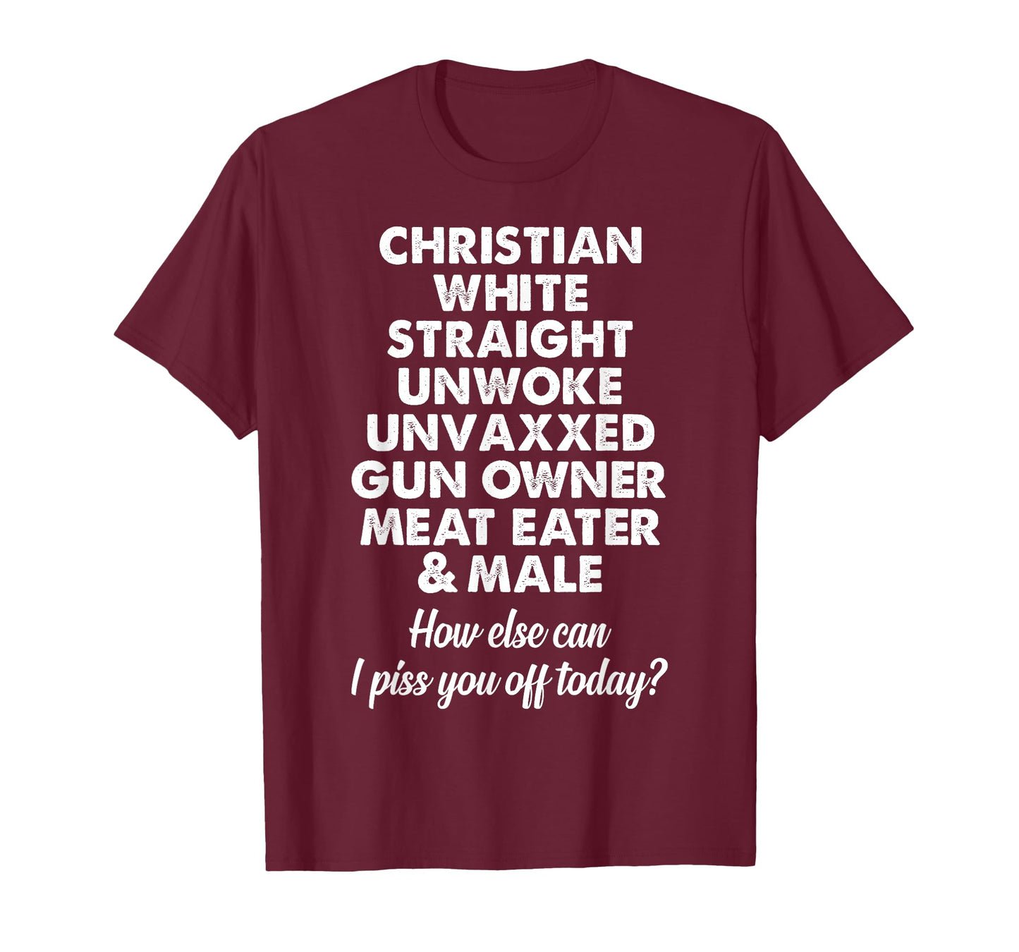 Christian White Straight Unwoke Unvaxxed Gun Owner T-Shirt