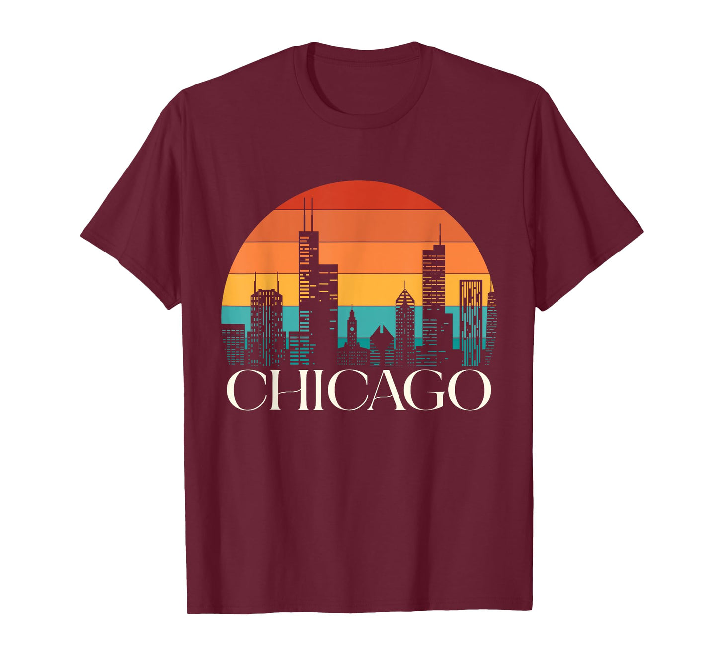 Chicago City Illinois Gift Skyline Vintage Jersey Flag Gift T-Shirt
