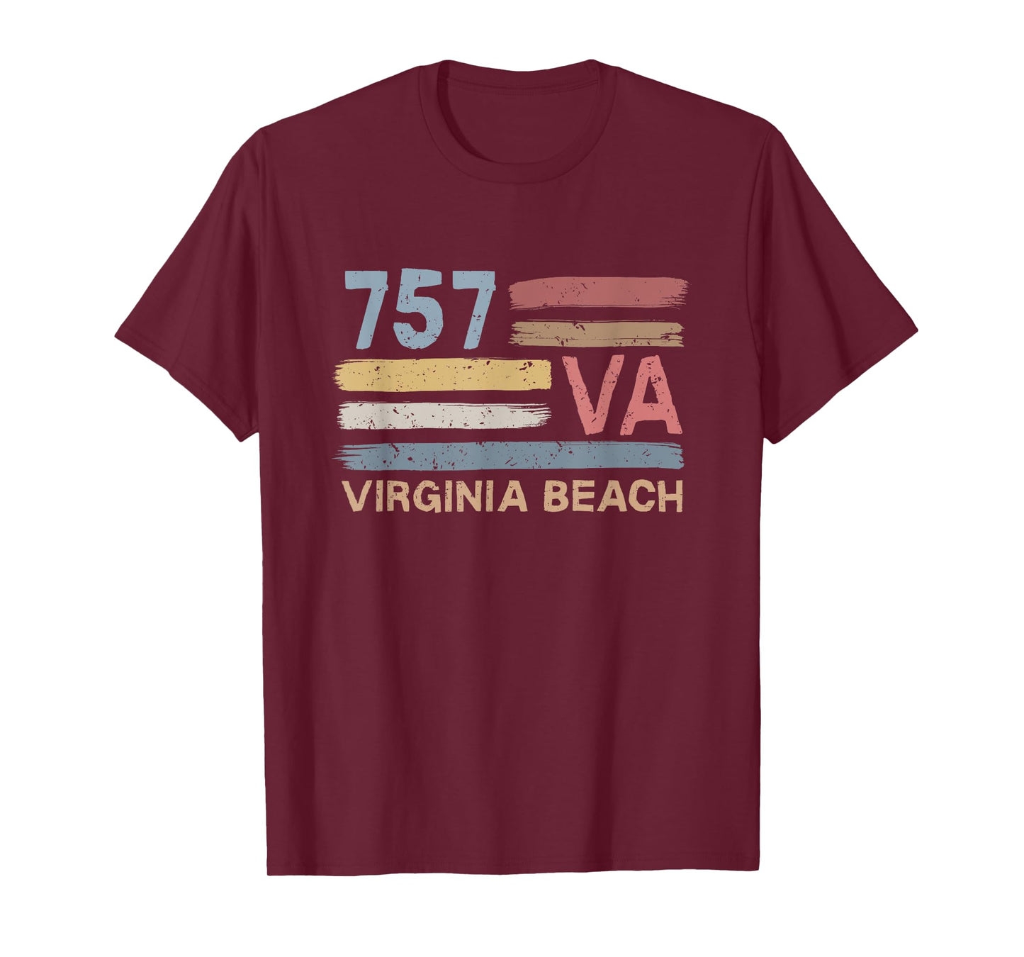 Retro Virginia Beach Area Code 757 Residents State Virginia T-Shirt for Men Women Kids
