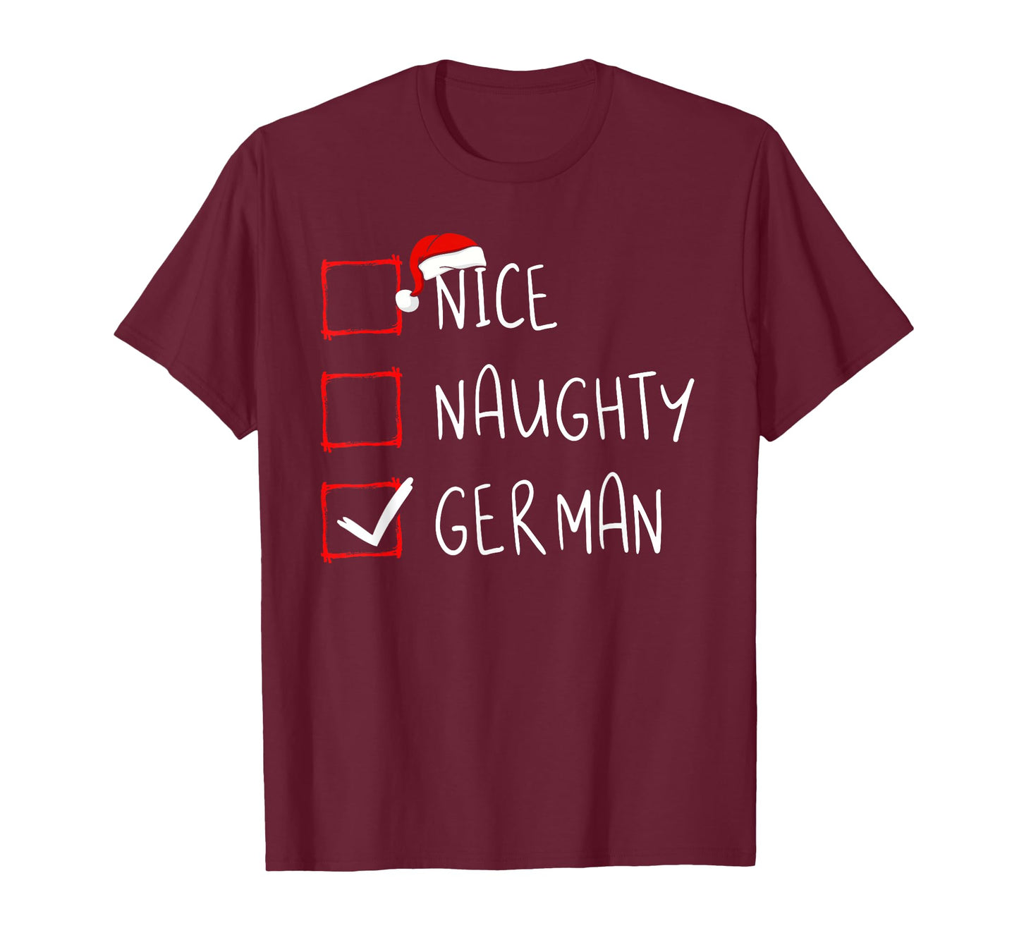 Nice Naughty German Christmas Germany Heritage Roots T-Shirt,Black