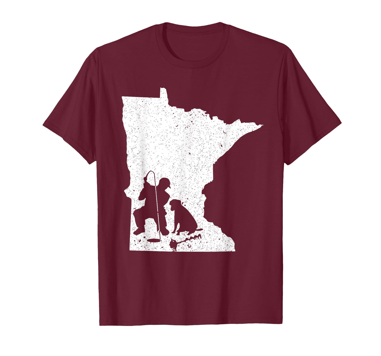 Vintage Minnesota Ice Fishing T-Shirt & Dog Dad Gift Men Women Girls Kids T-Shirt