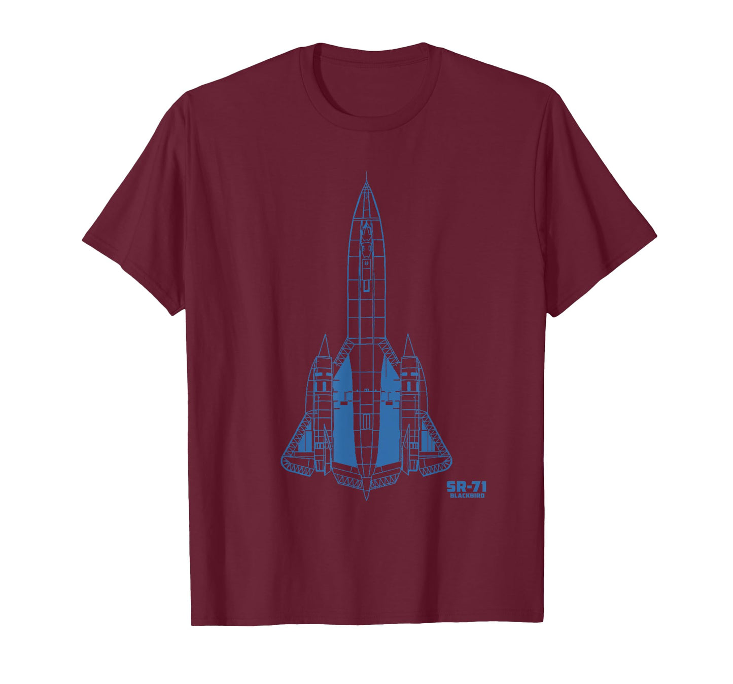 SR-71 Blackbird Spyplane Technical Drawing Blue