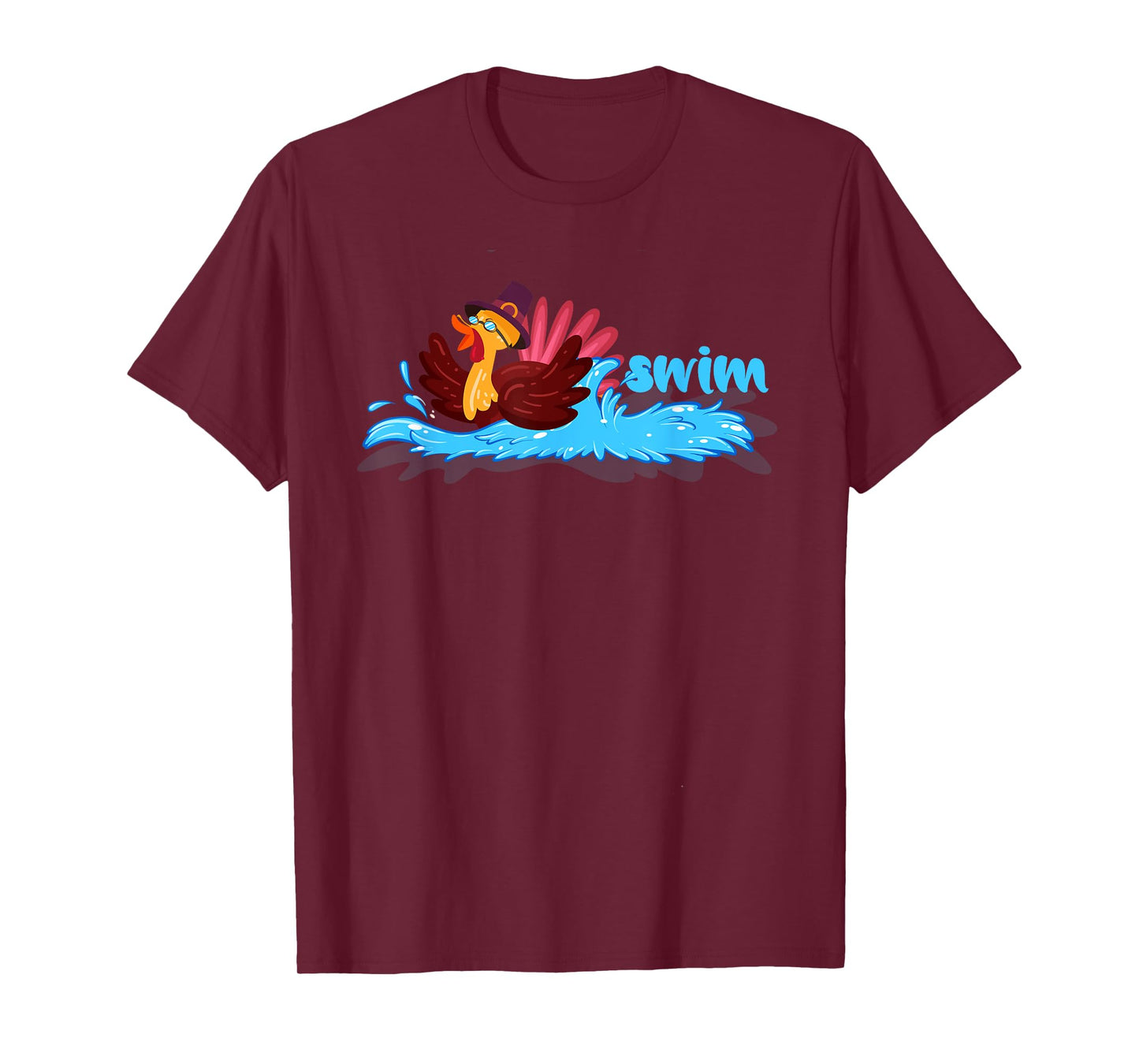 Turkey swim Costume Thanksgiving Running Turkey swimming T-Shirt