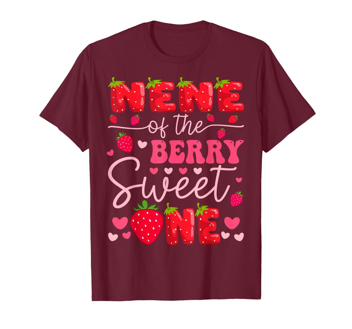 Nene Of The Berry Sweet One Strawberry 1St Birthday Girl T-Shirt