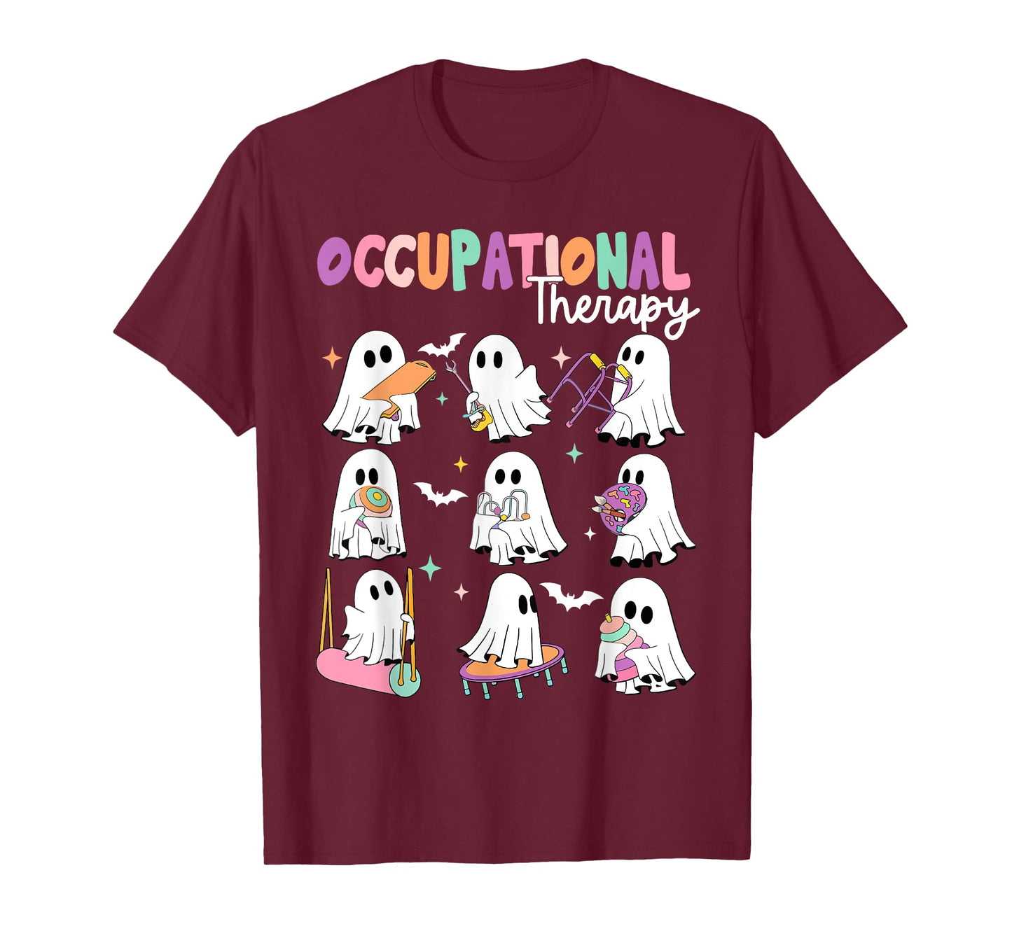 OT Occupational Therapy Halloween Retro Ghost OT Halloween T-Shirt