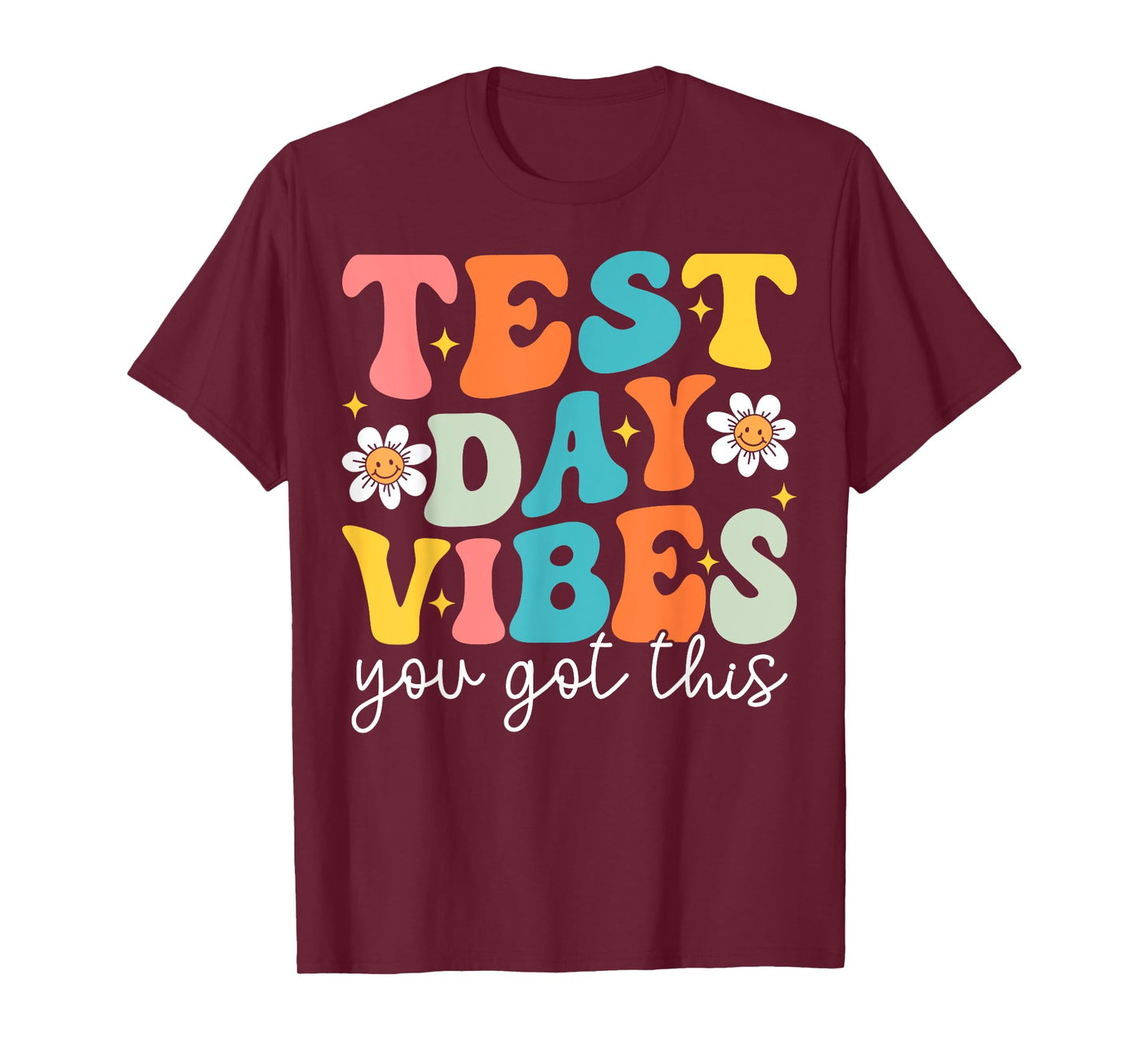 Test Day Vibes Retro Groovy Testing Day Teacher Student T-Shirt