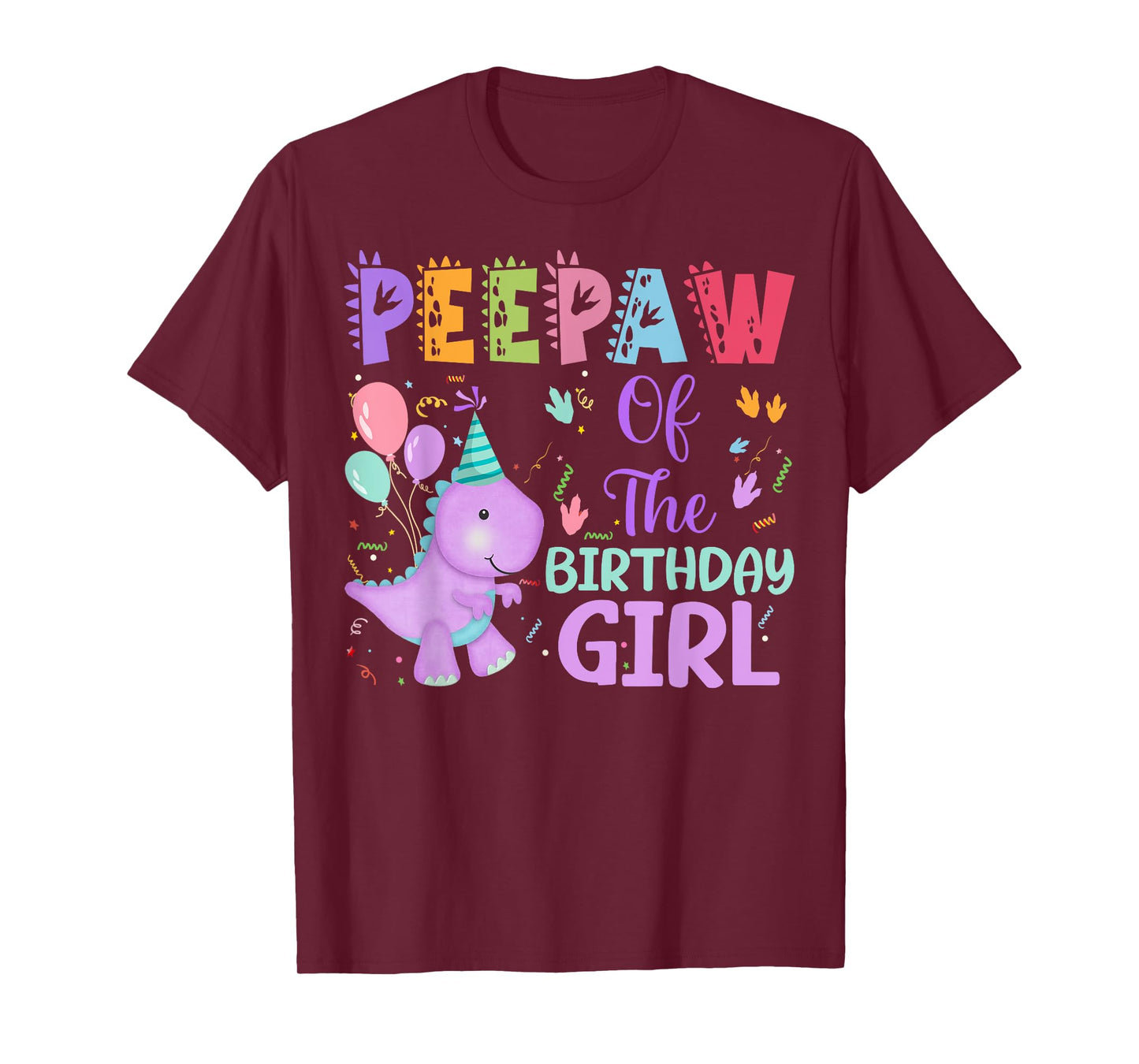 Peepaw Of The Birthday Girl Dinosaur Saurus Rex Party T-Shirt
