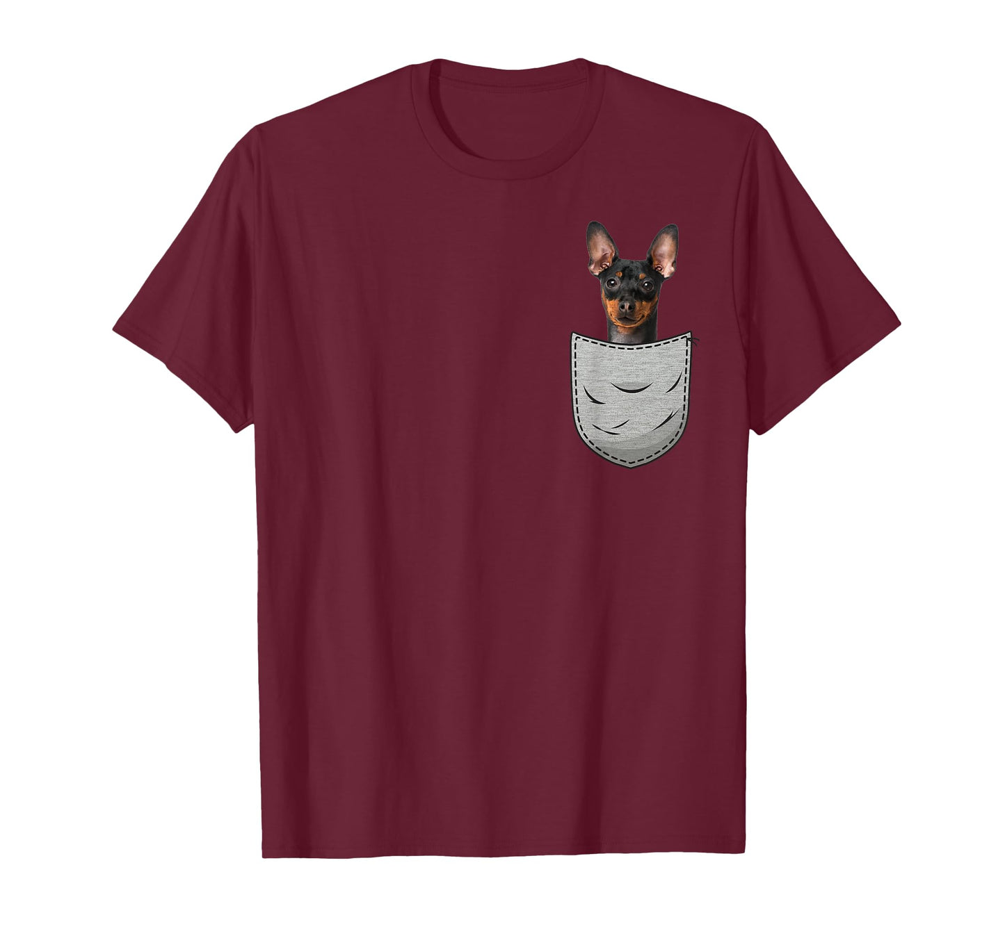 Miniature Pinscher Chest Pocket Minpin T-Shirt