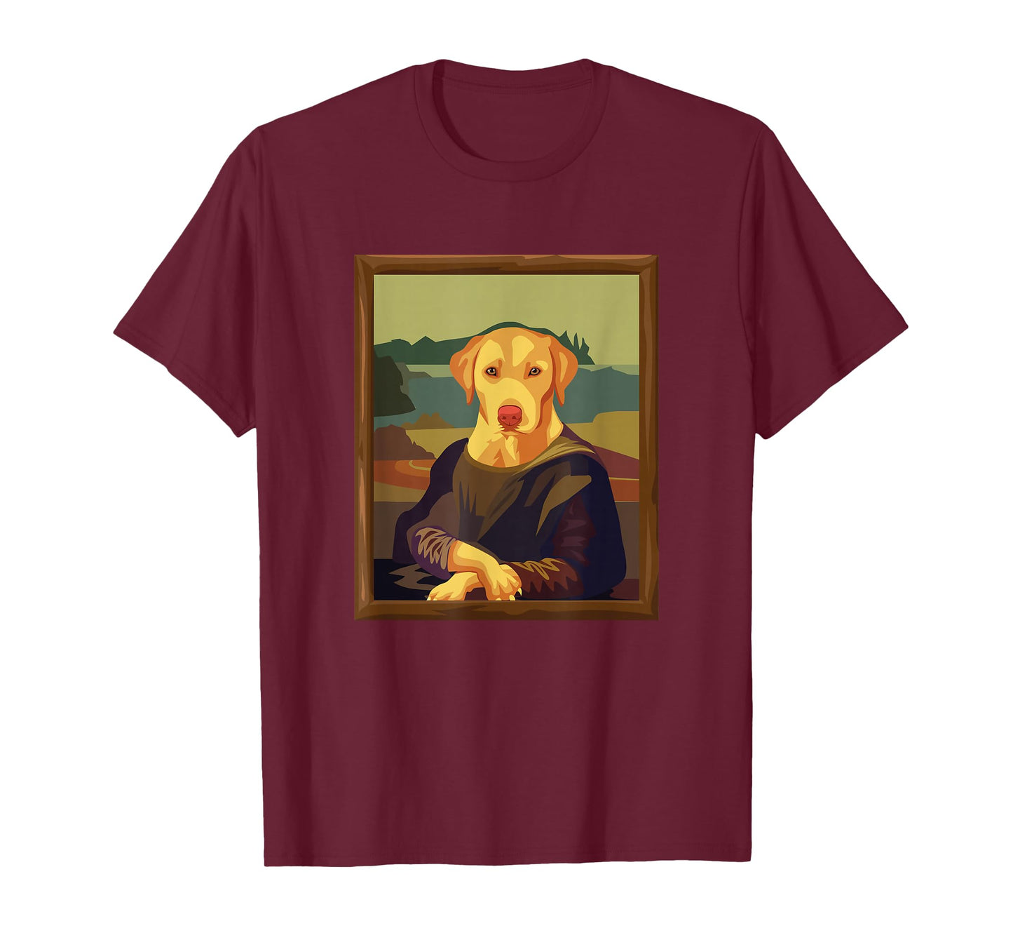 Funny Mona Lisa Yellow Lab Dog Art Parody T-Shirt