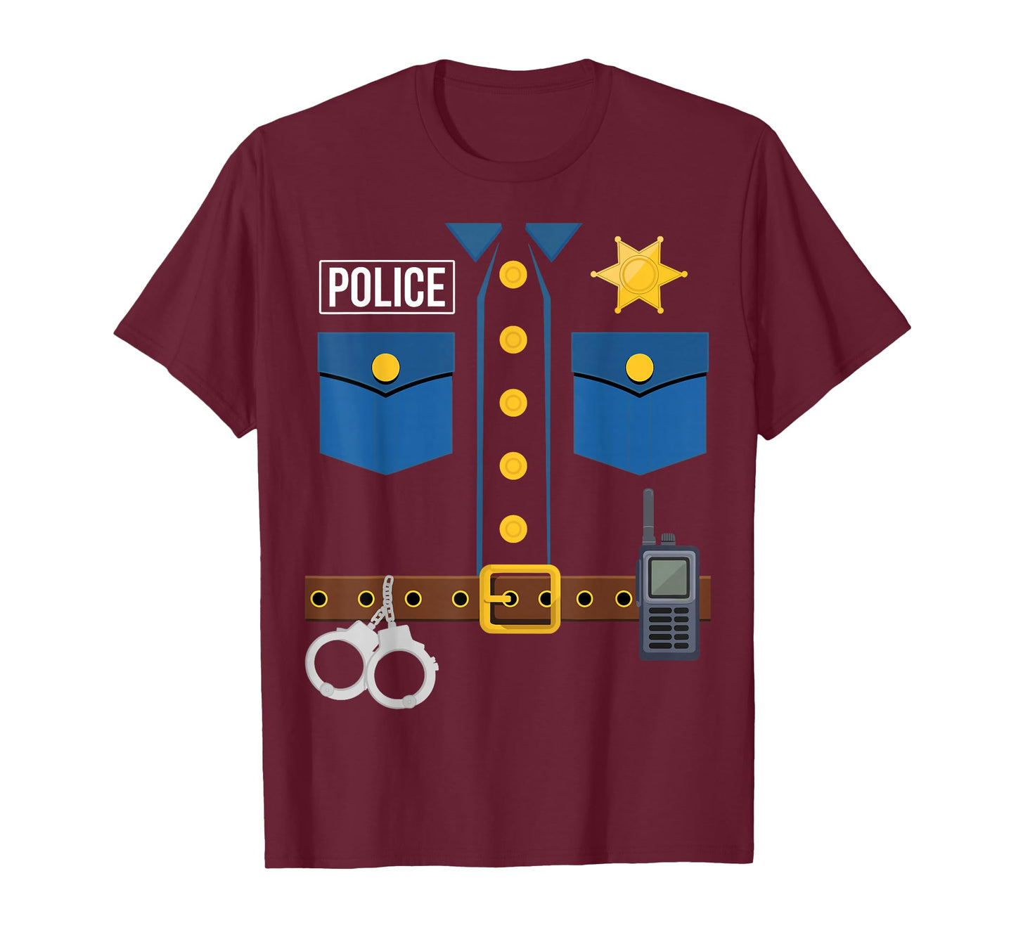 Police Uniform Officer Costume Halloween T-Shirt