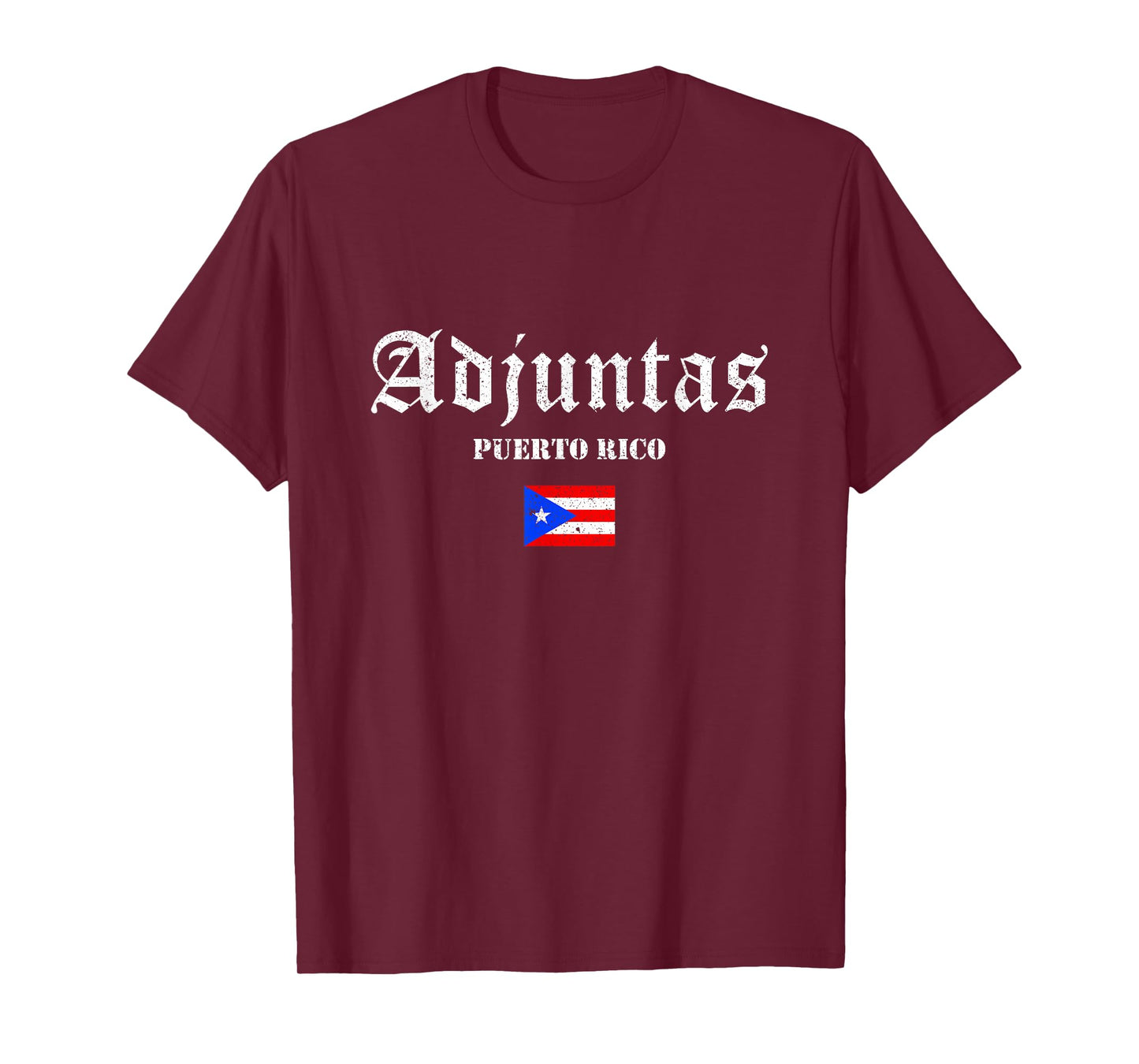 Vintage Adjuntas Puerto Rico Flag Pride Home Root Travel T-Shirt