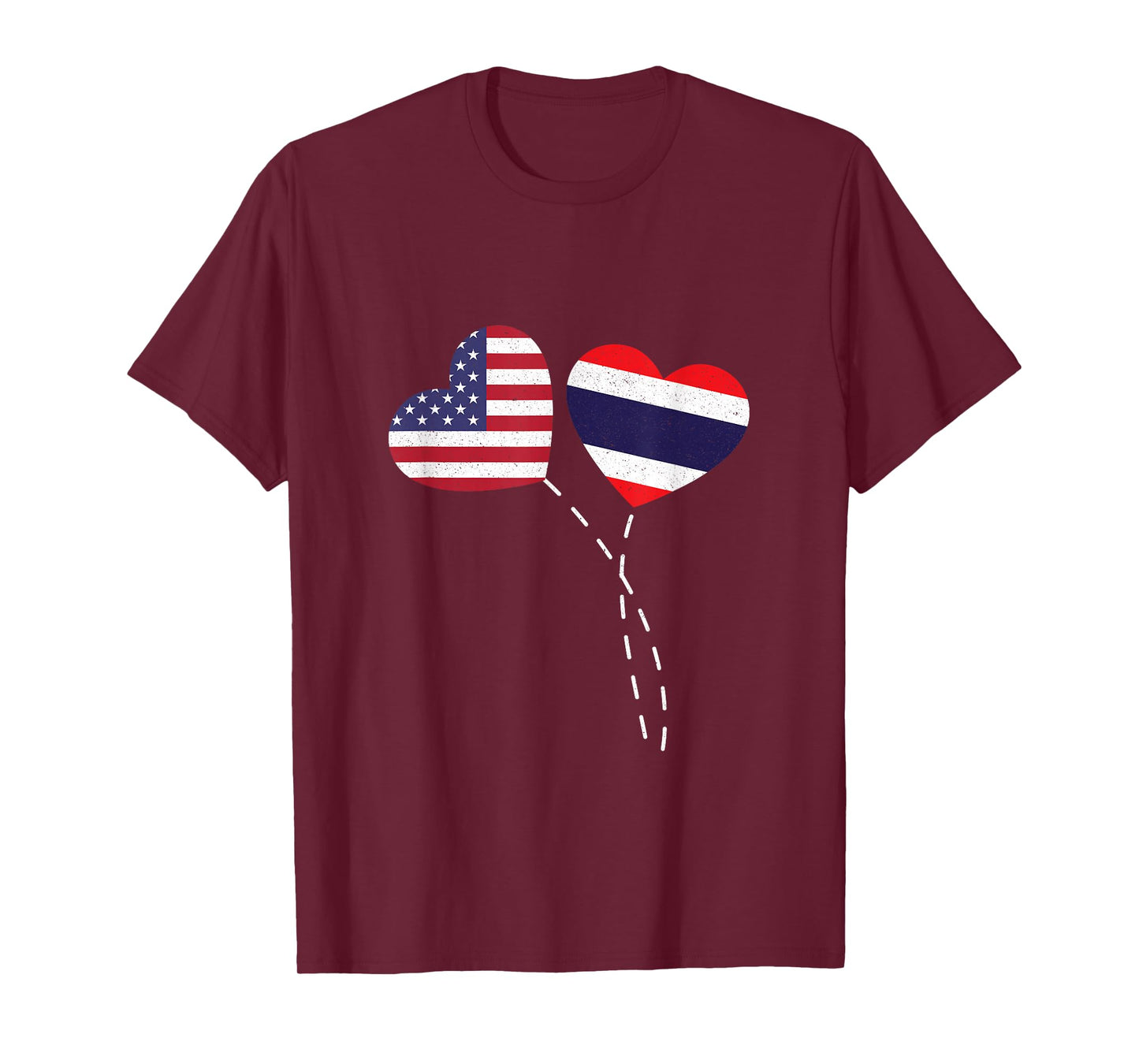 Loving USA Thailand Flag Heart Thai Americans Love T-Shirt
